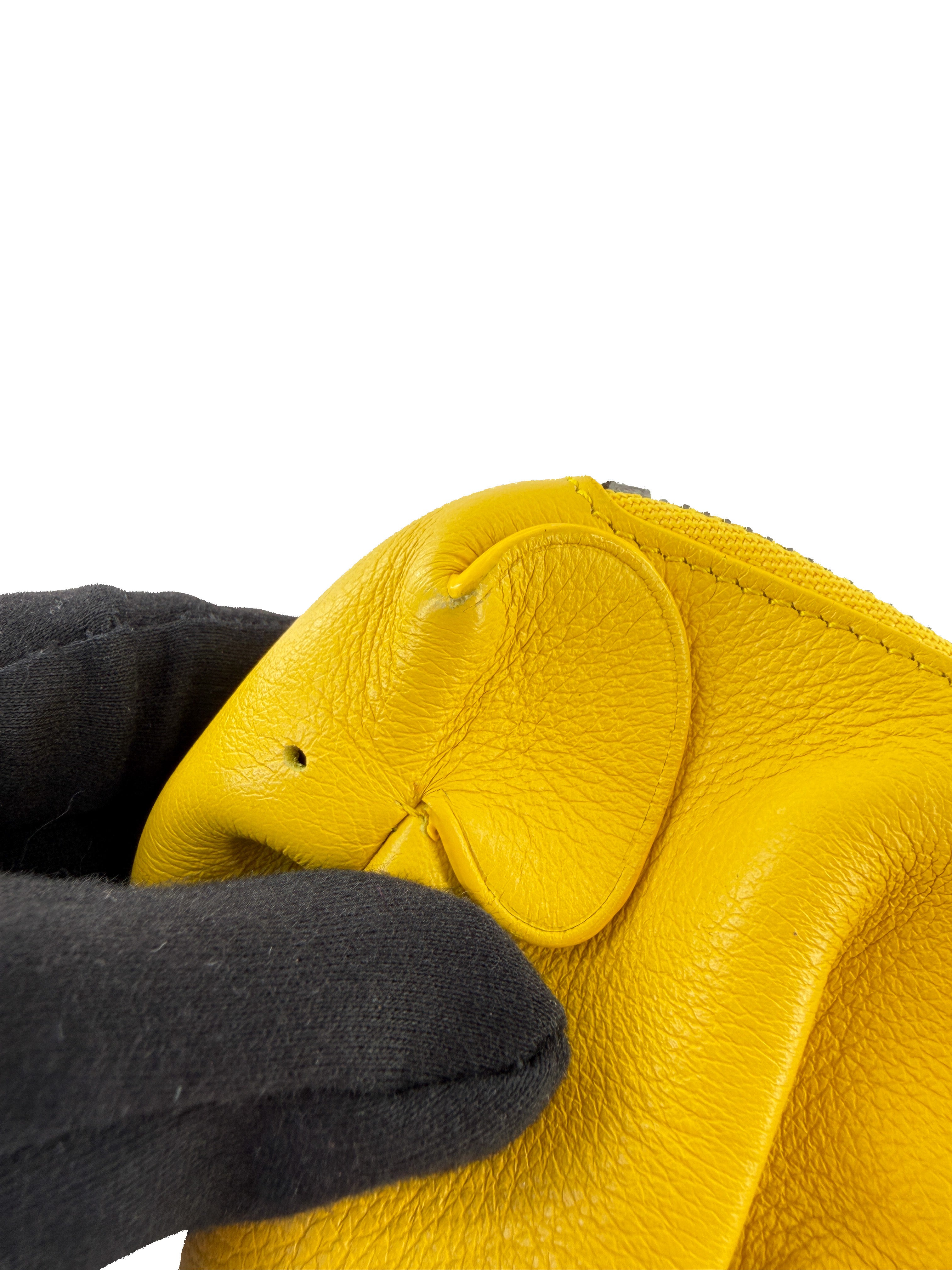 Loewe yellow leather Elephant zip pouch 101605
