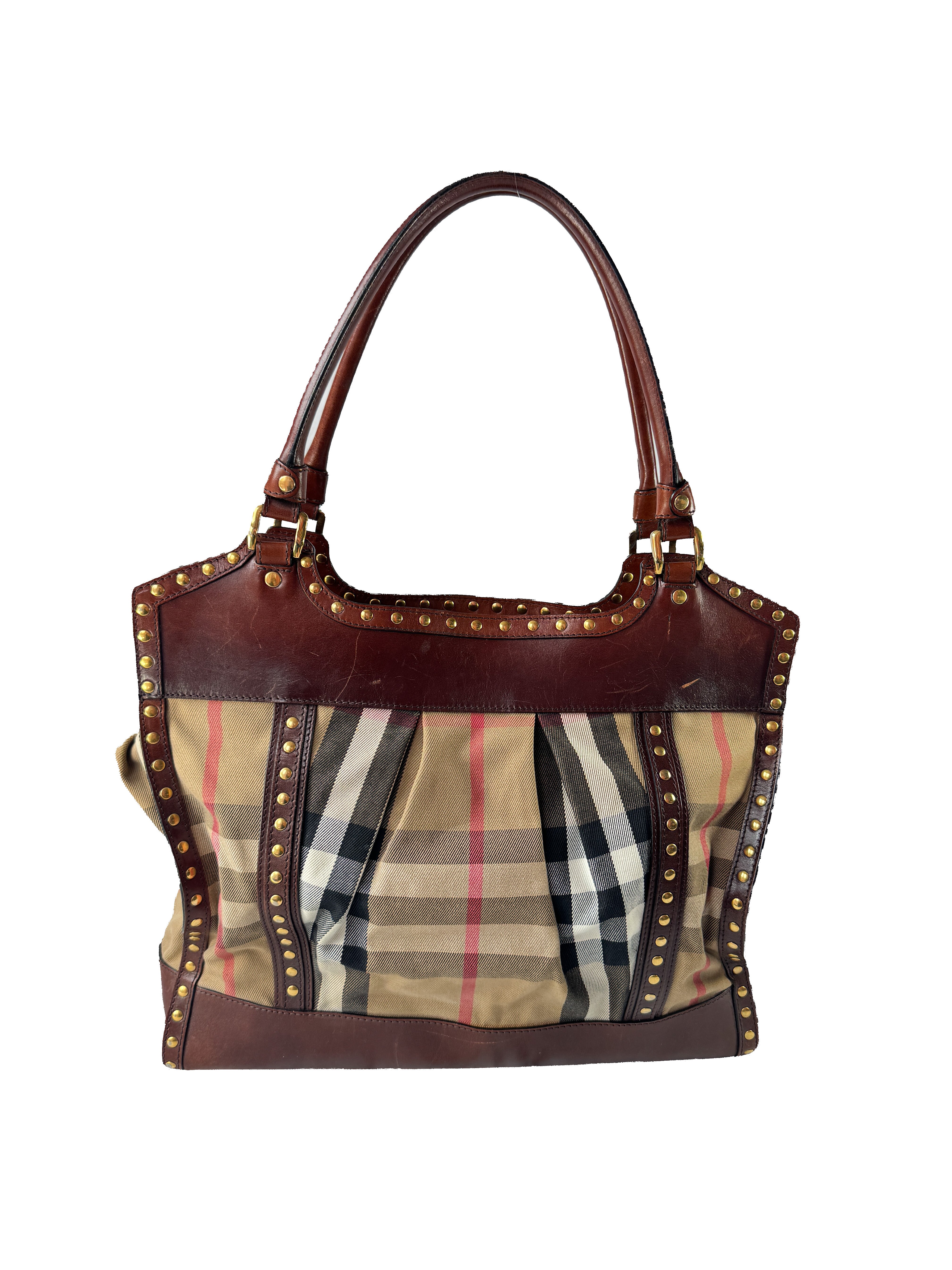 Burberry house check studded large gingham tote ITEFFEPI14SCA