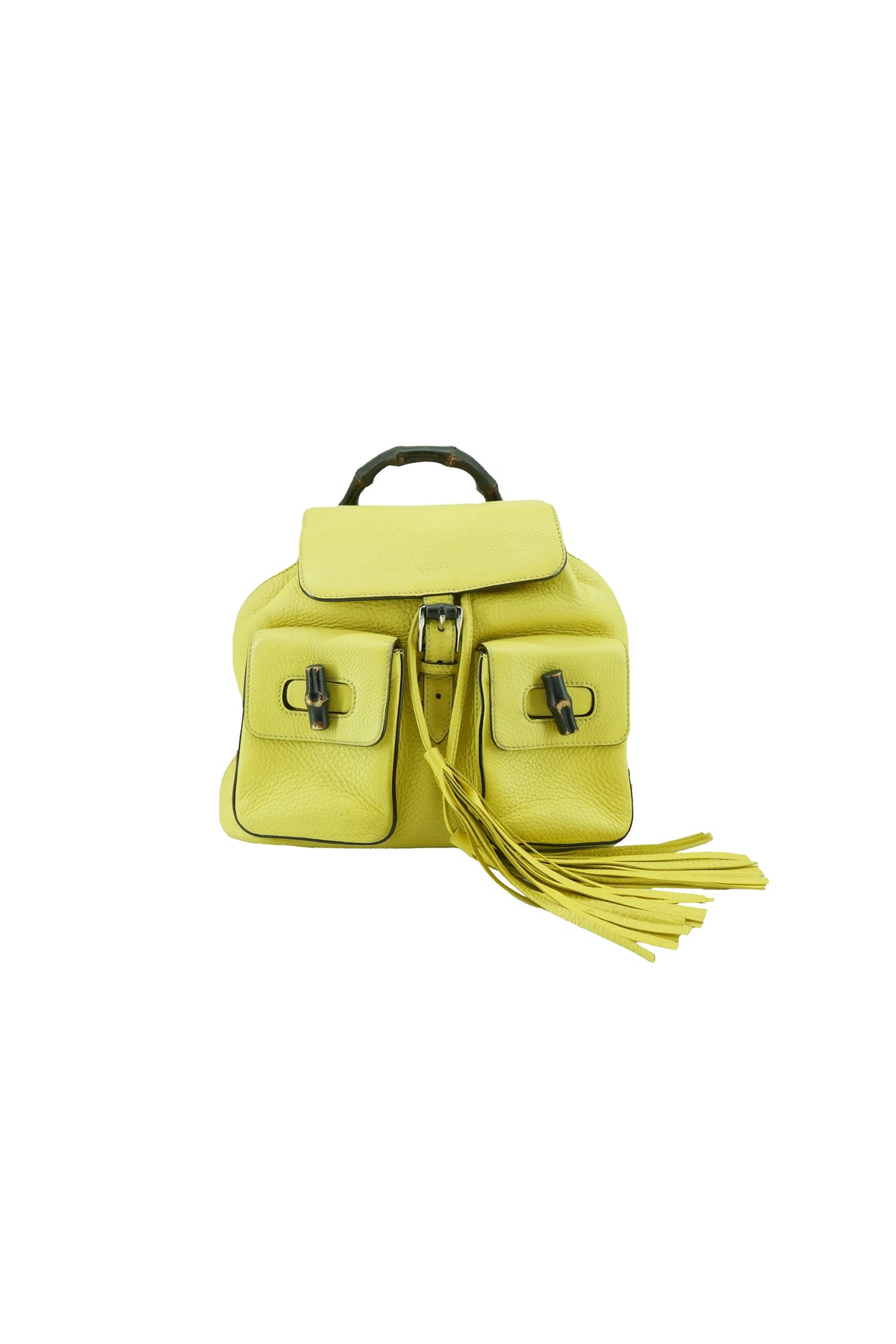 Gucci Chartreuse bamboo tassel backpack 493075