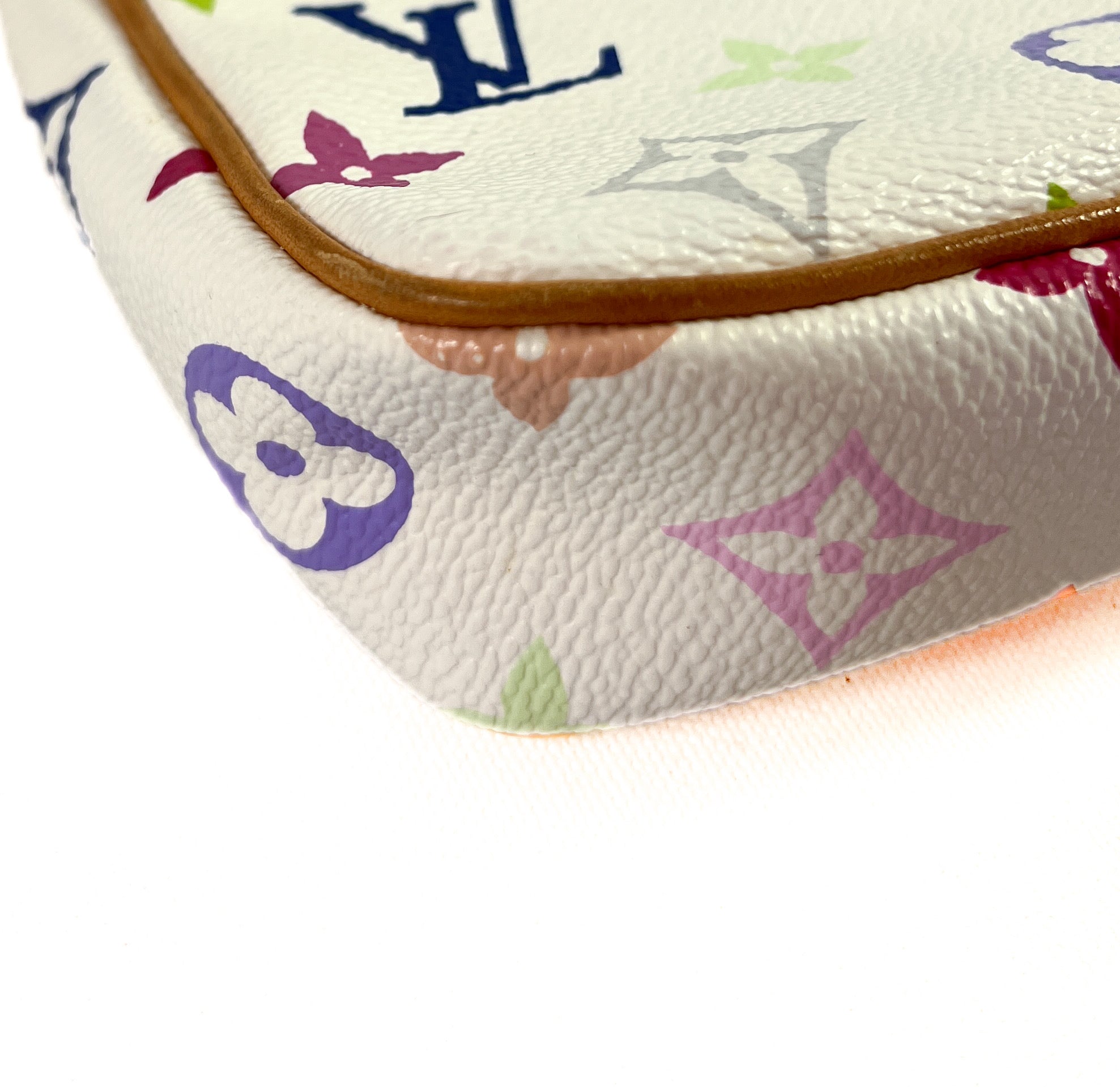 Louis Vuitton x Takashi Murakami white multi color pochette