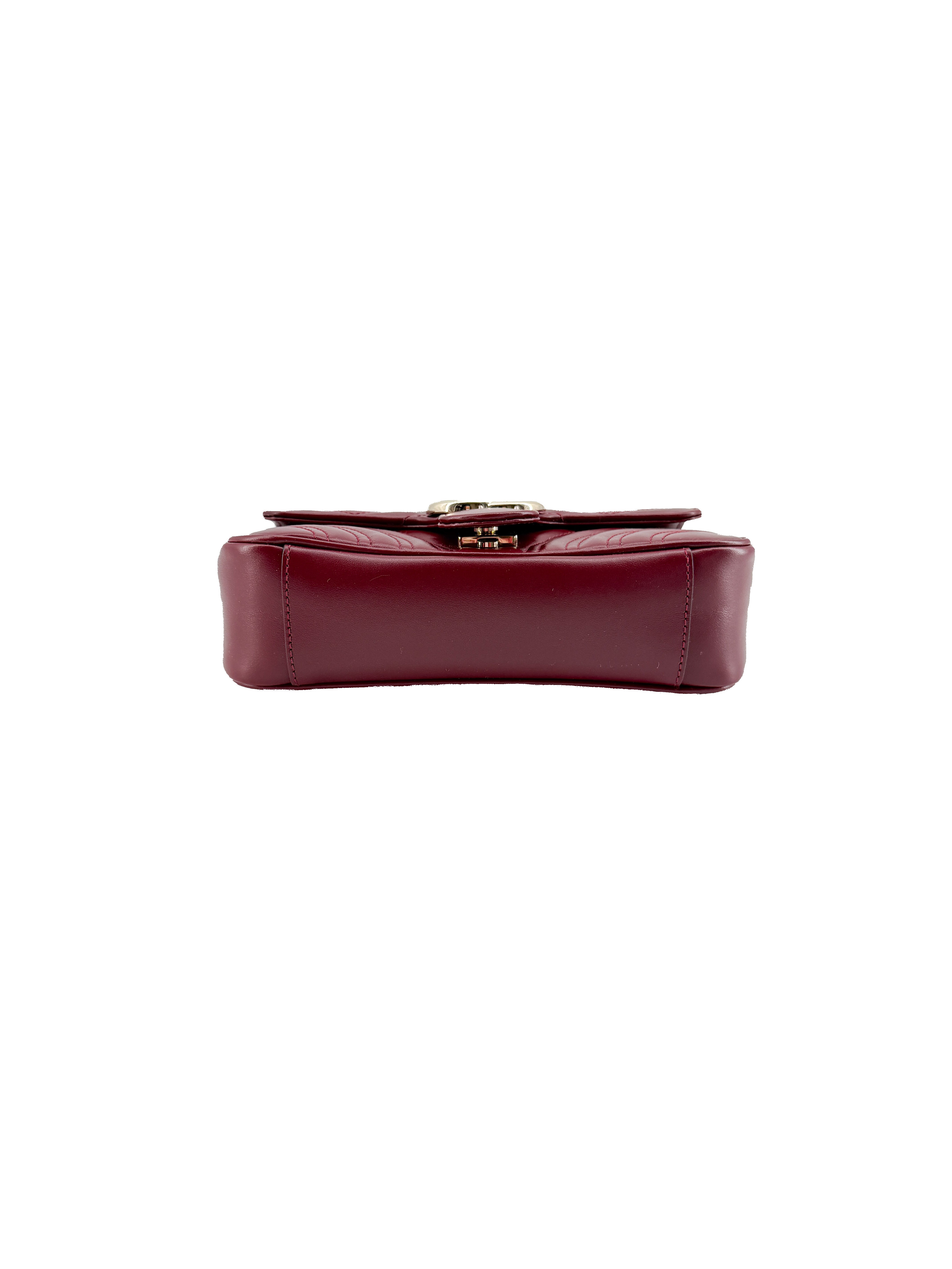 Gucci burgundy small Marmont shoulder bag 446744-650815