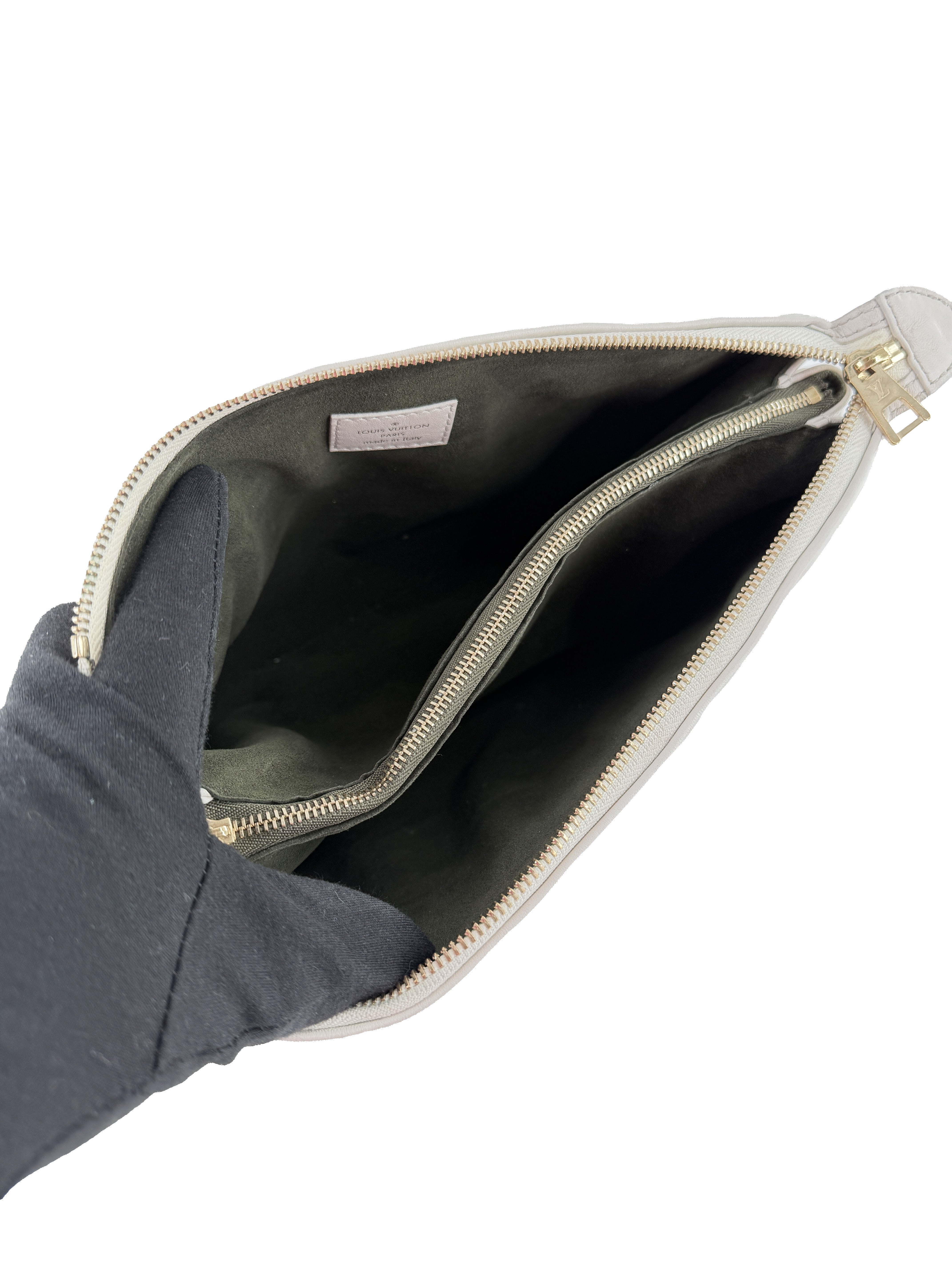 Louis Vuitton white leather monogram Coussin PM NFC