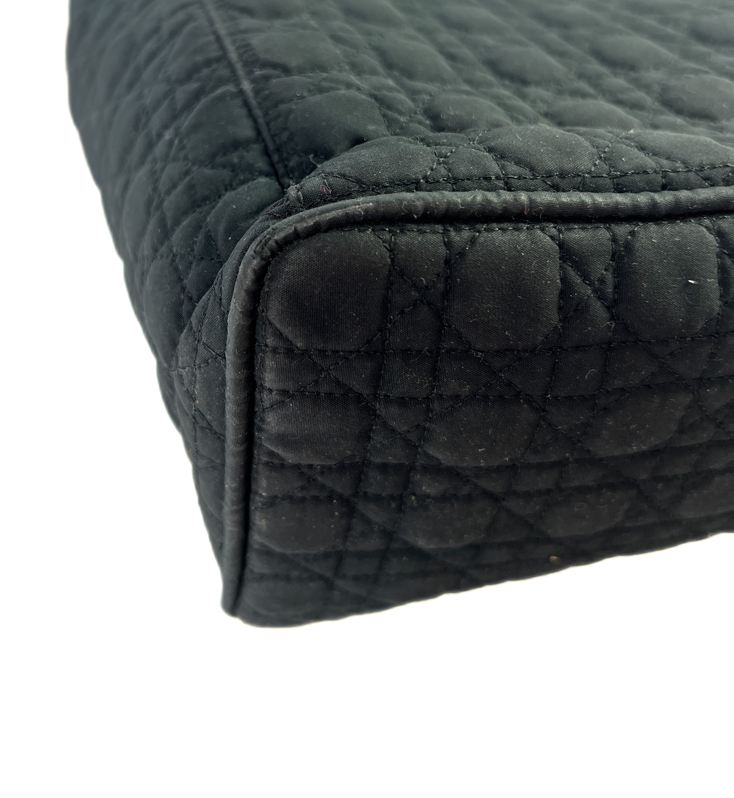 Christian Dior black cloth Lady Dior vintage tote