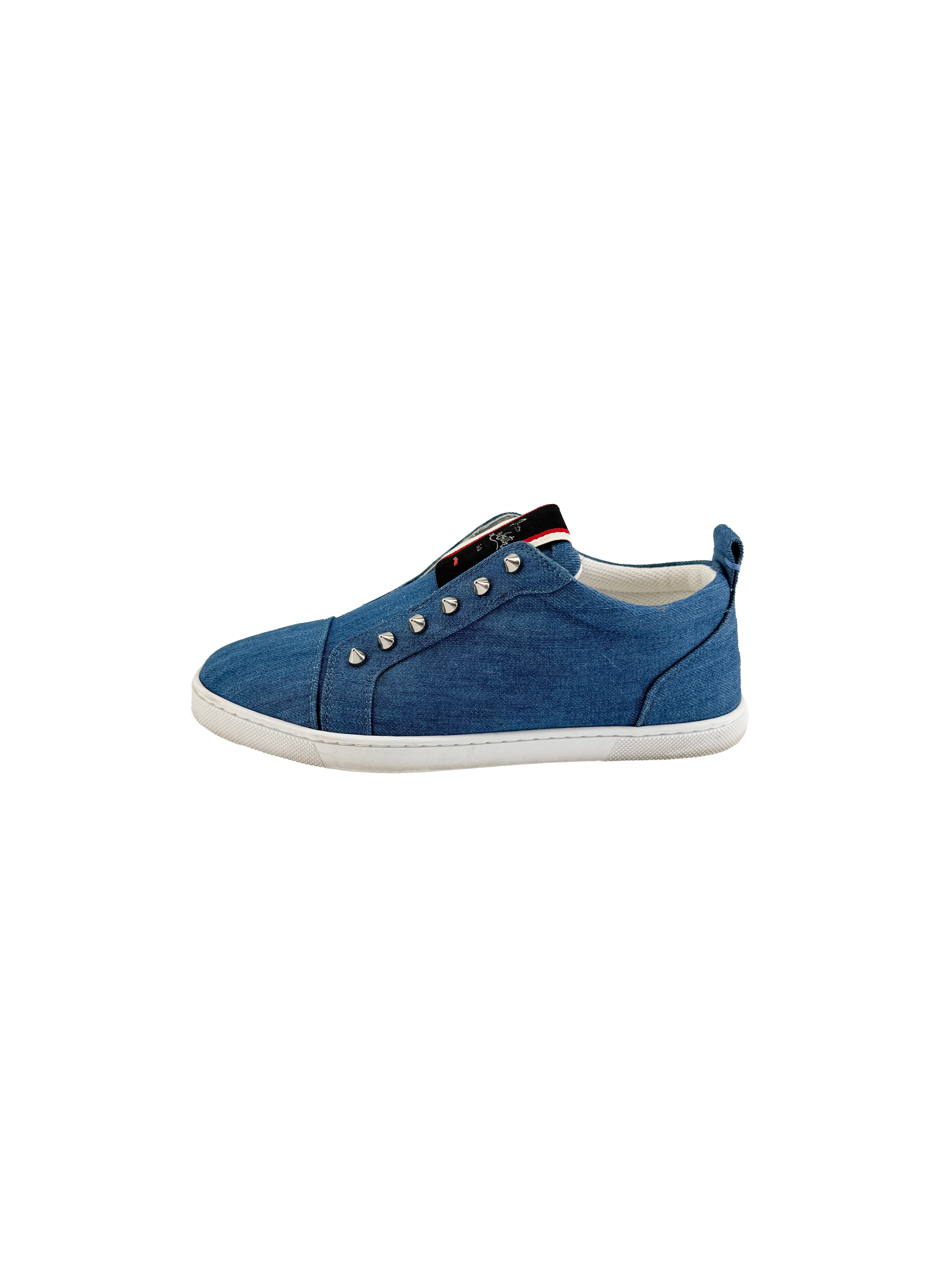 Christian Louboutin denim FAV sneakers size 38 BOX