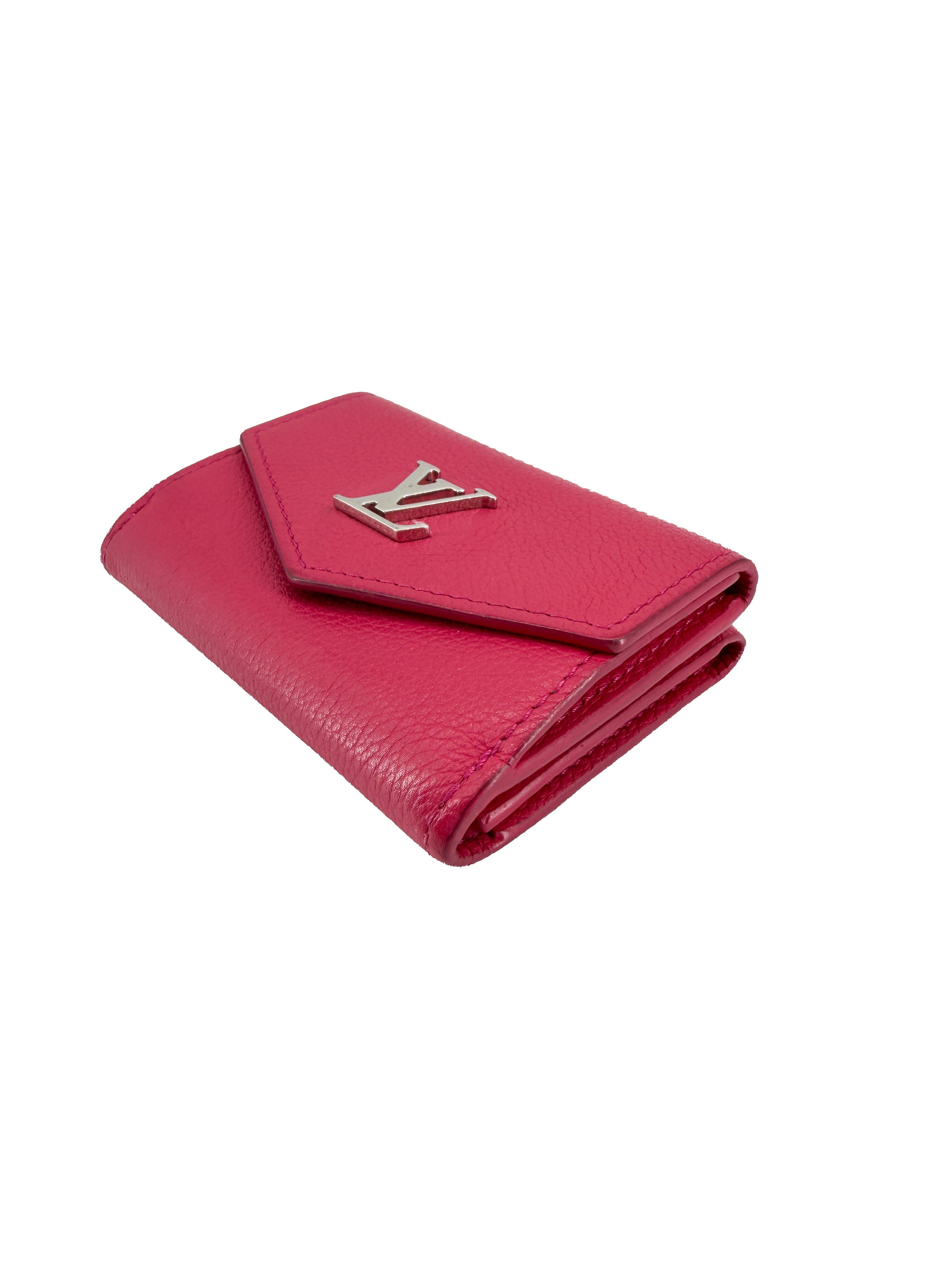 Louis Vuitton pink leather lockmini wallet UB3110