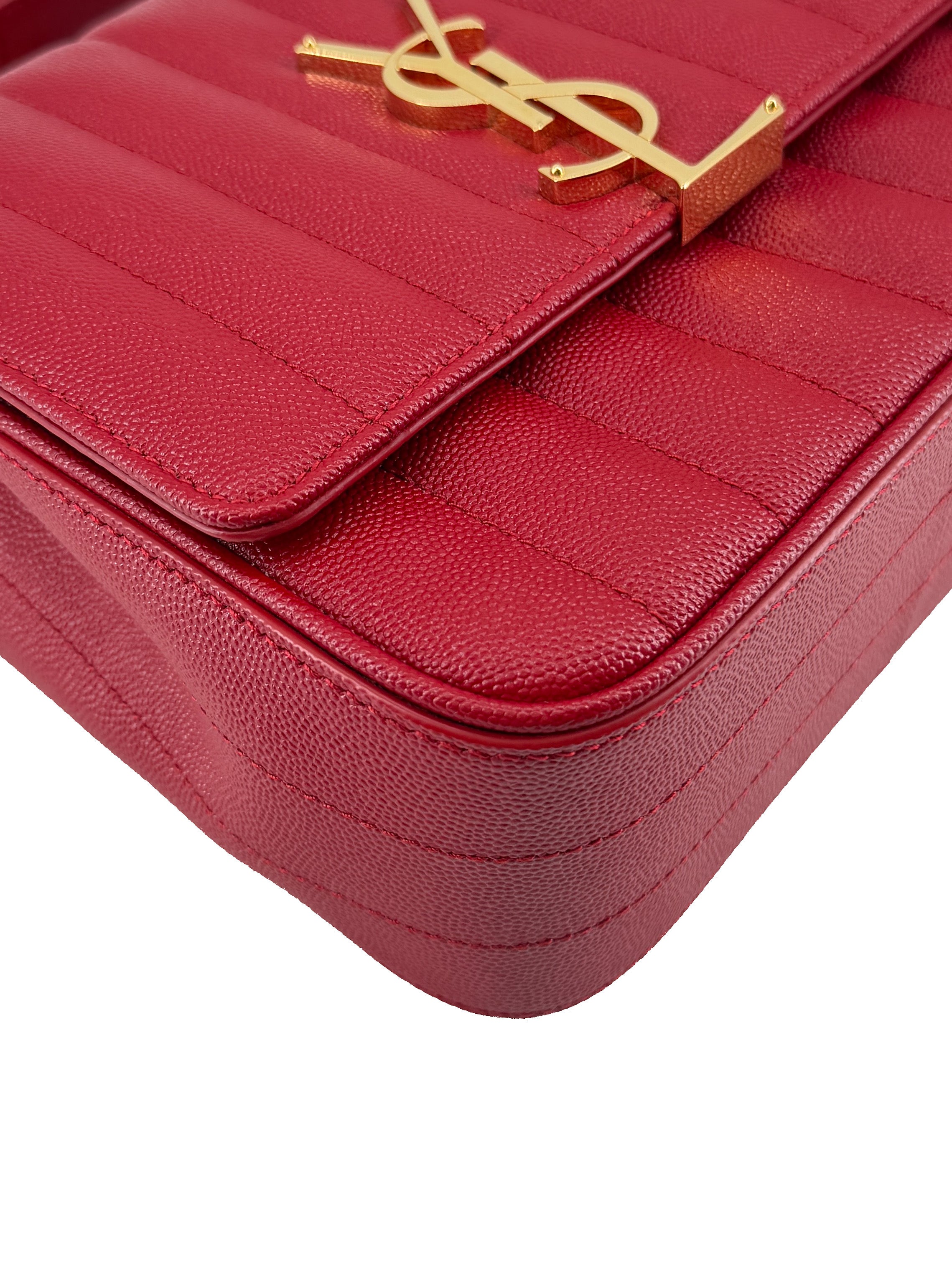 Saint Laurent red small Vicky crossbody PLB532612-0419