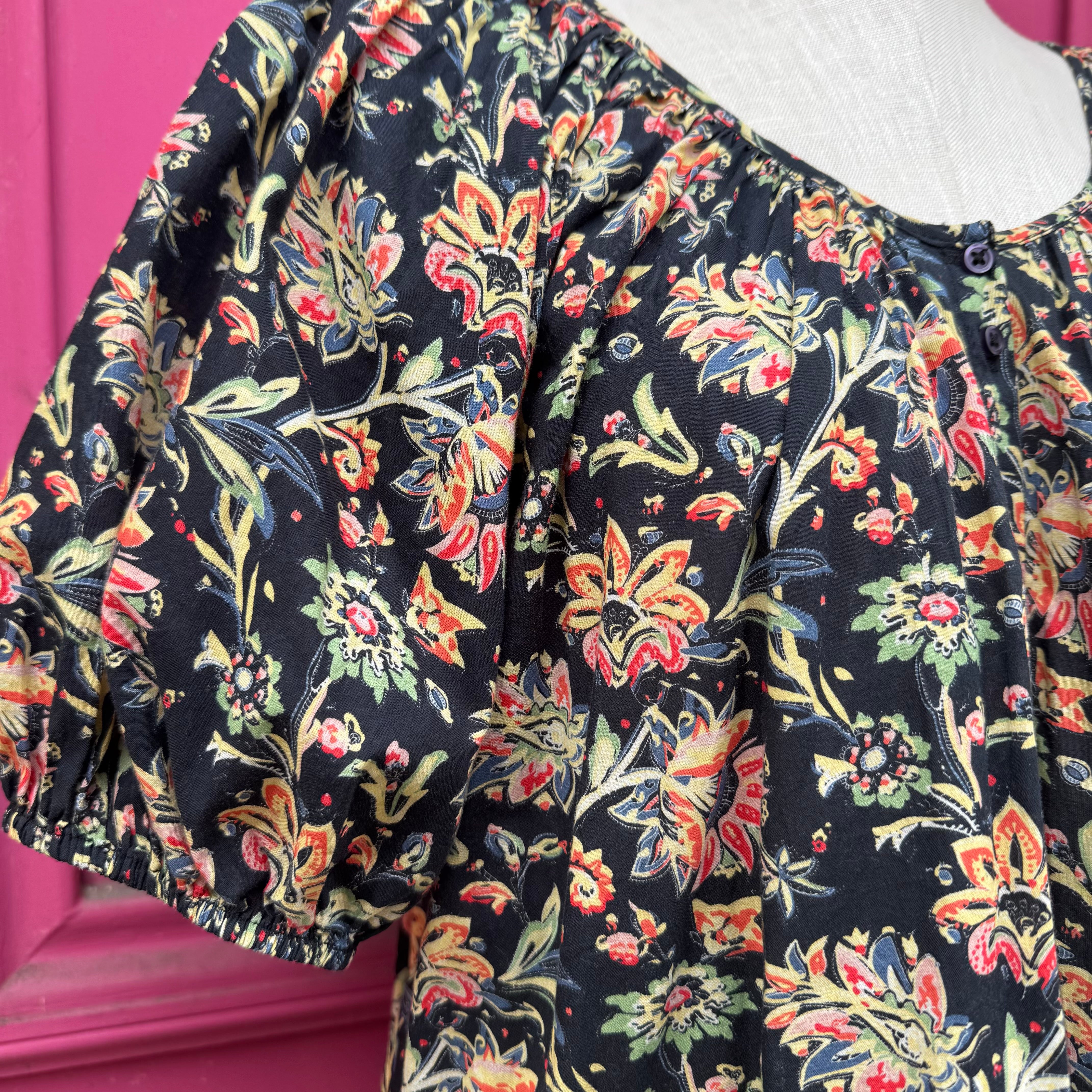 The Great black multicolor short sleeve top size L