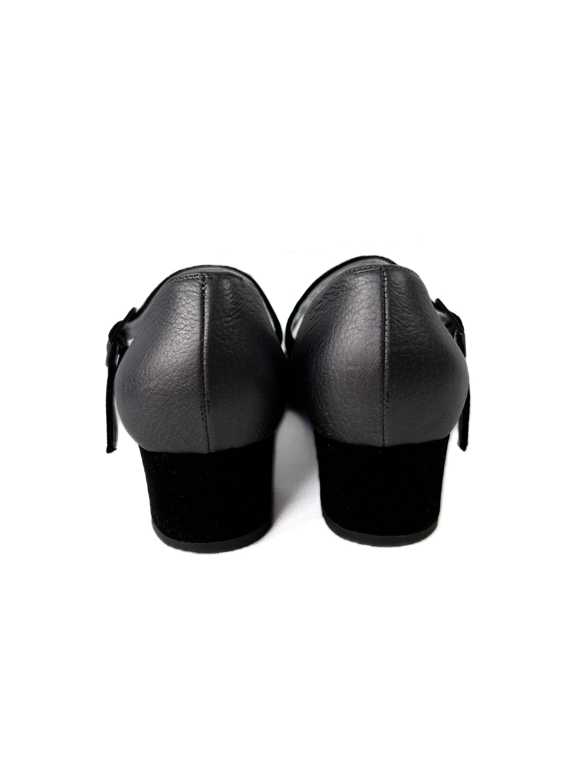 Chanel silver and black leather Mary Janes size 38.5