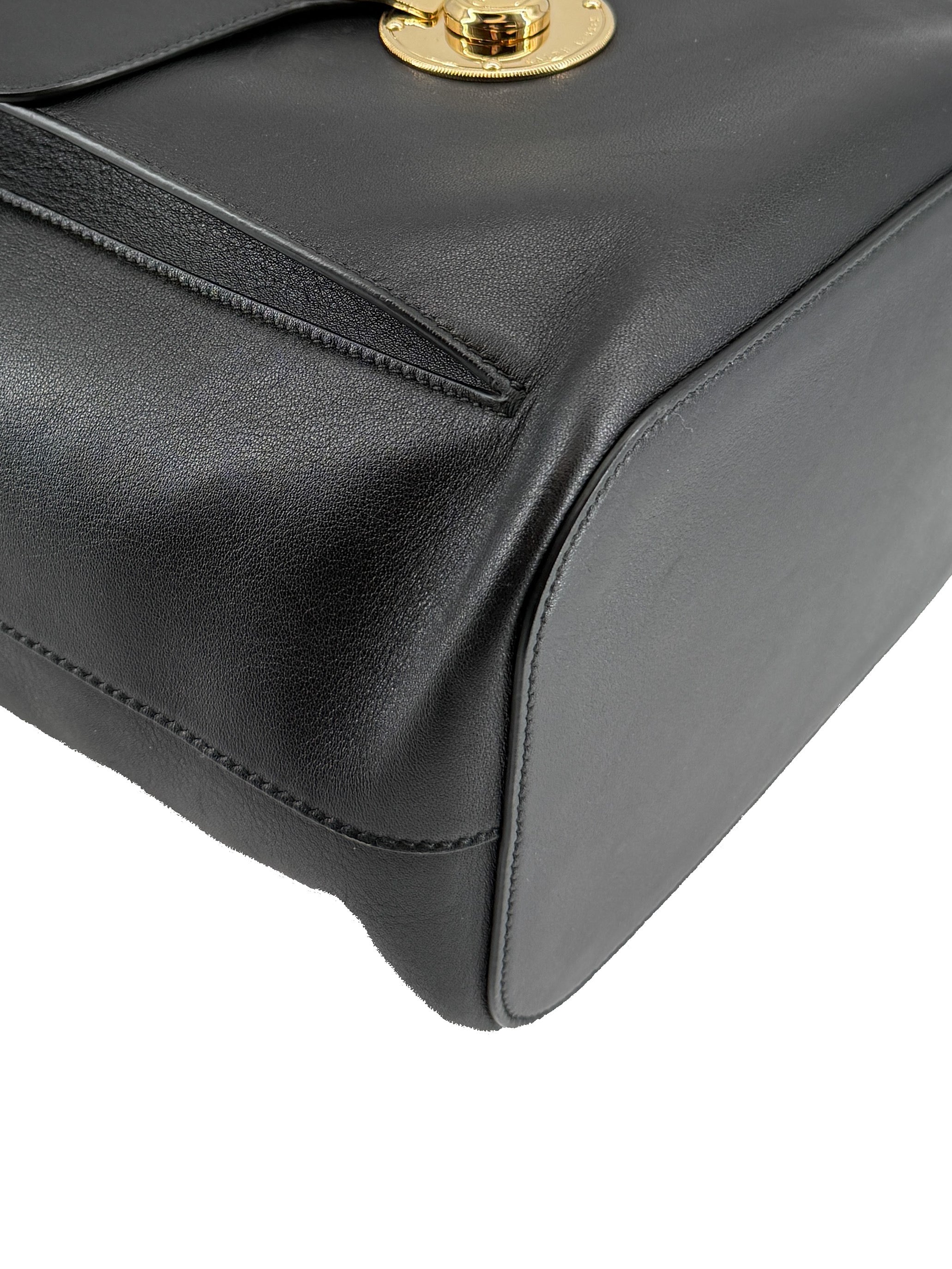 Ralph Lauren black bucket bag with Ricky closure