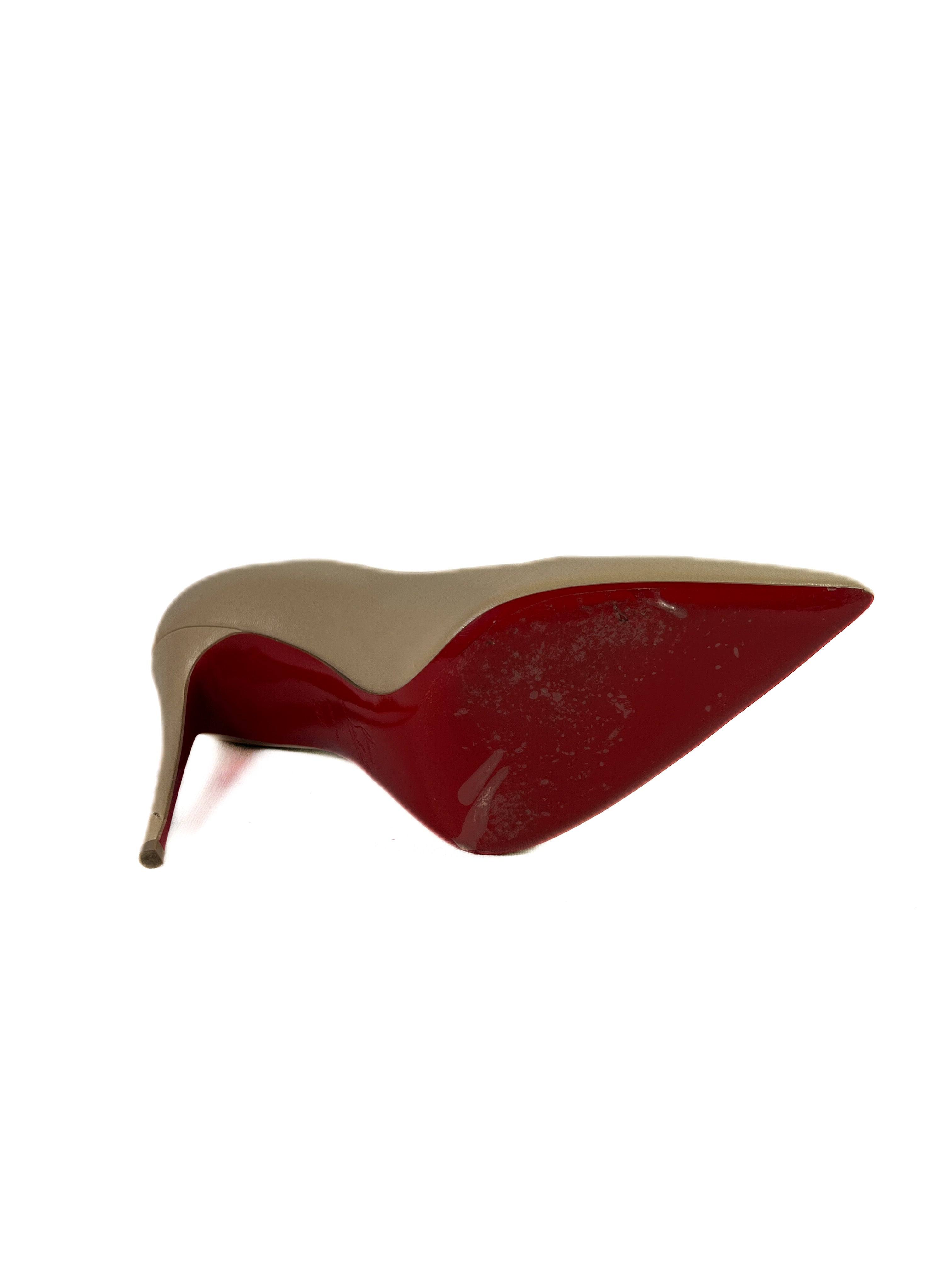 Christian Louboutin Kate 100 nude pumps size 38.5