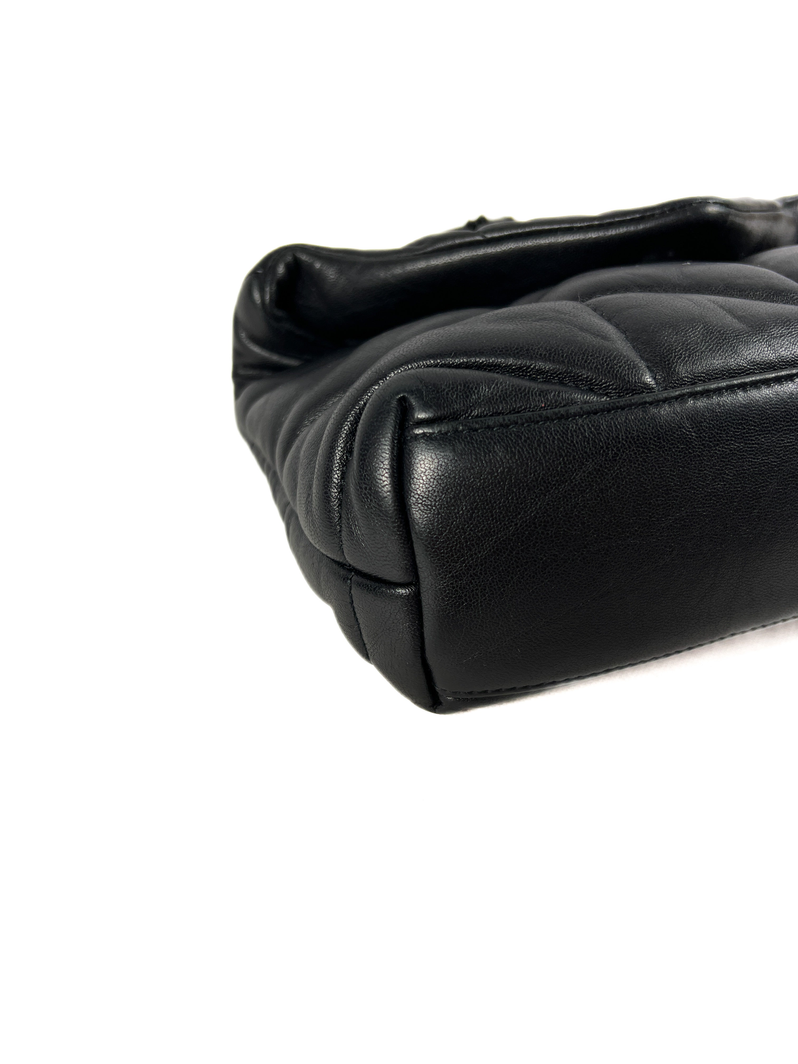 Saint Laurent black mini Lou puffer bag