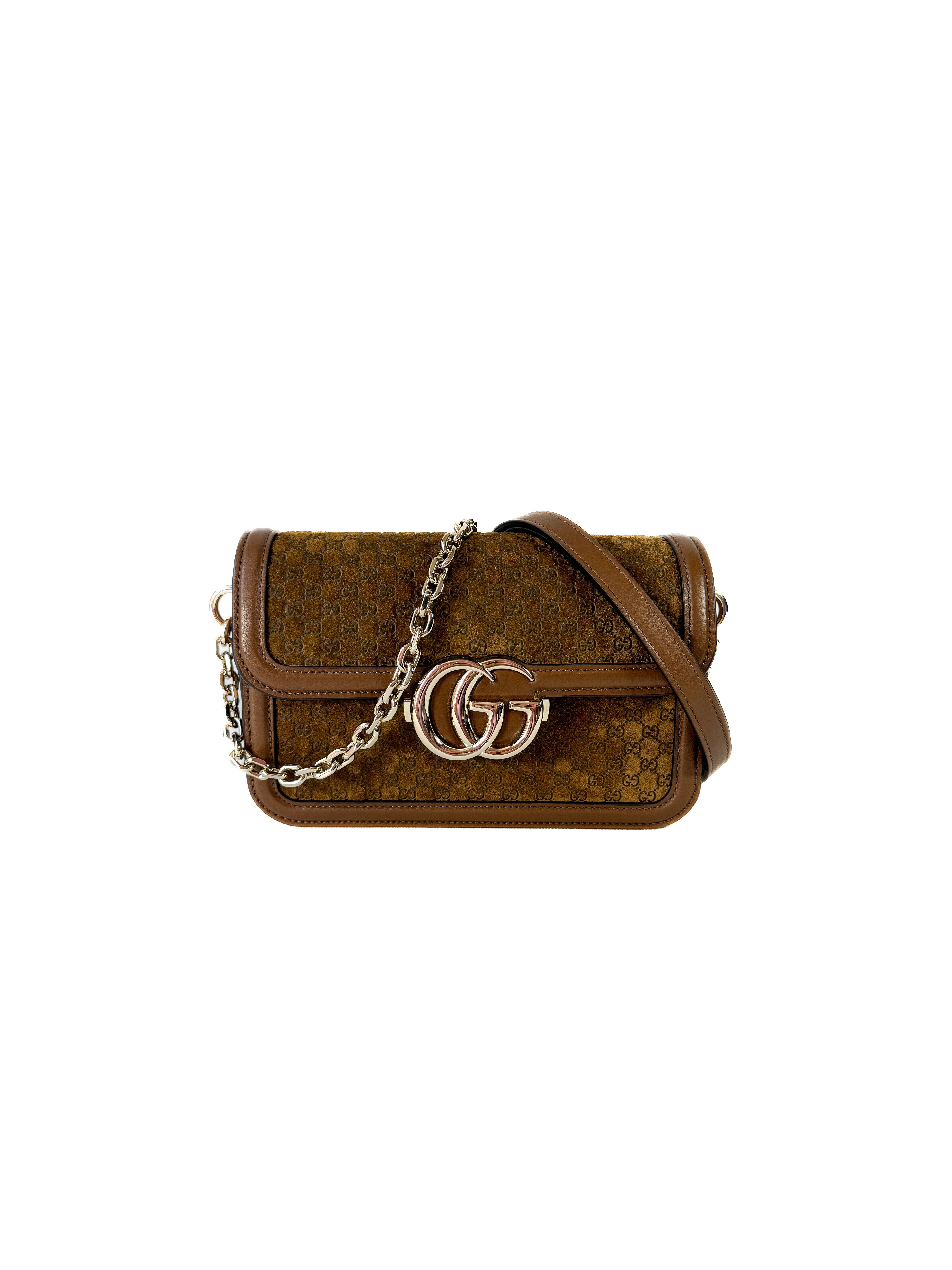Gucci brown suede GG small Go bag 650815