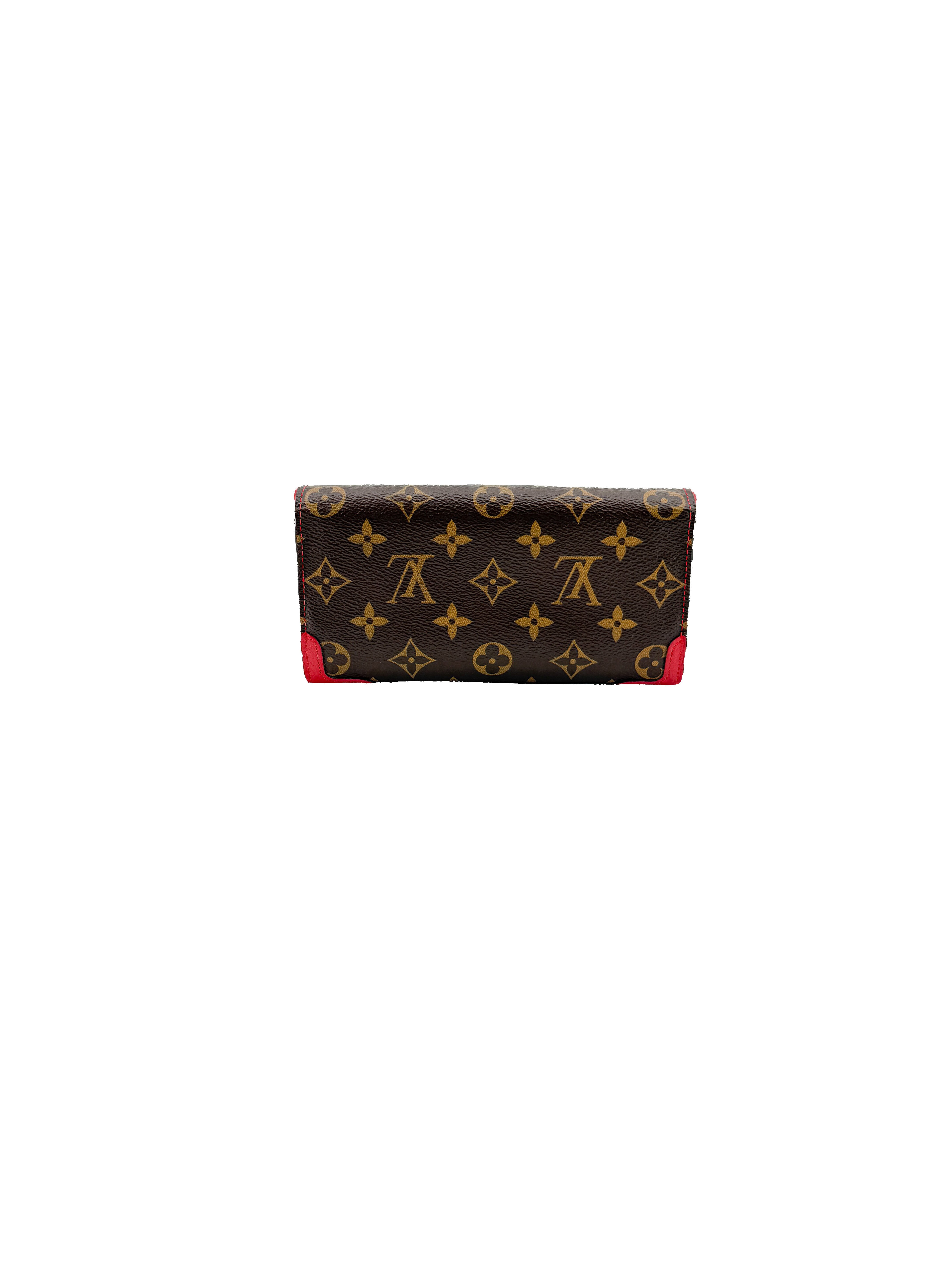 Louis Vuitton monogram red Retiro Sarah wallet BOX *as is*