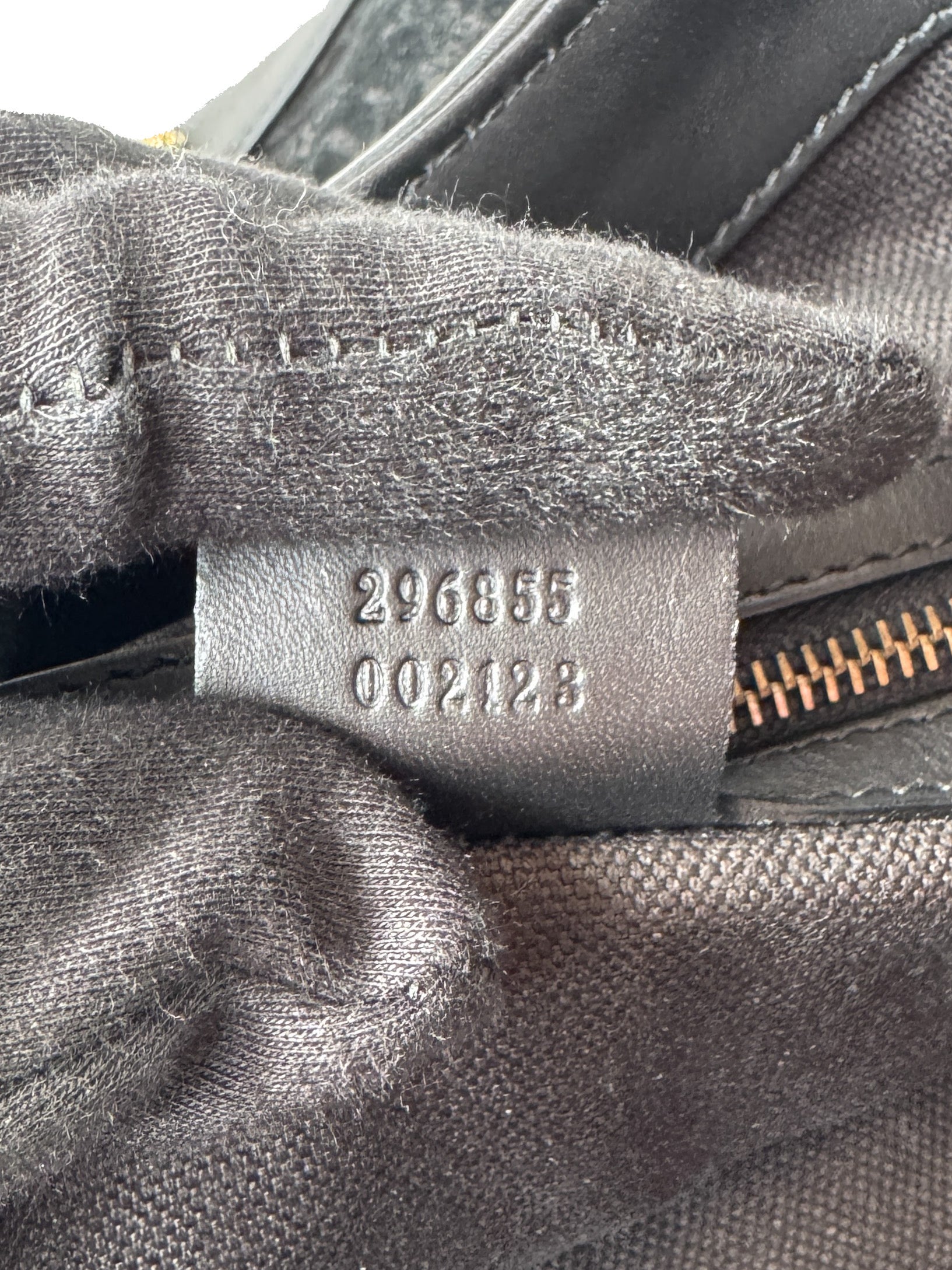 Gucci Black Soft Stirrup Tote Brocade Leather Large 296855002123