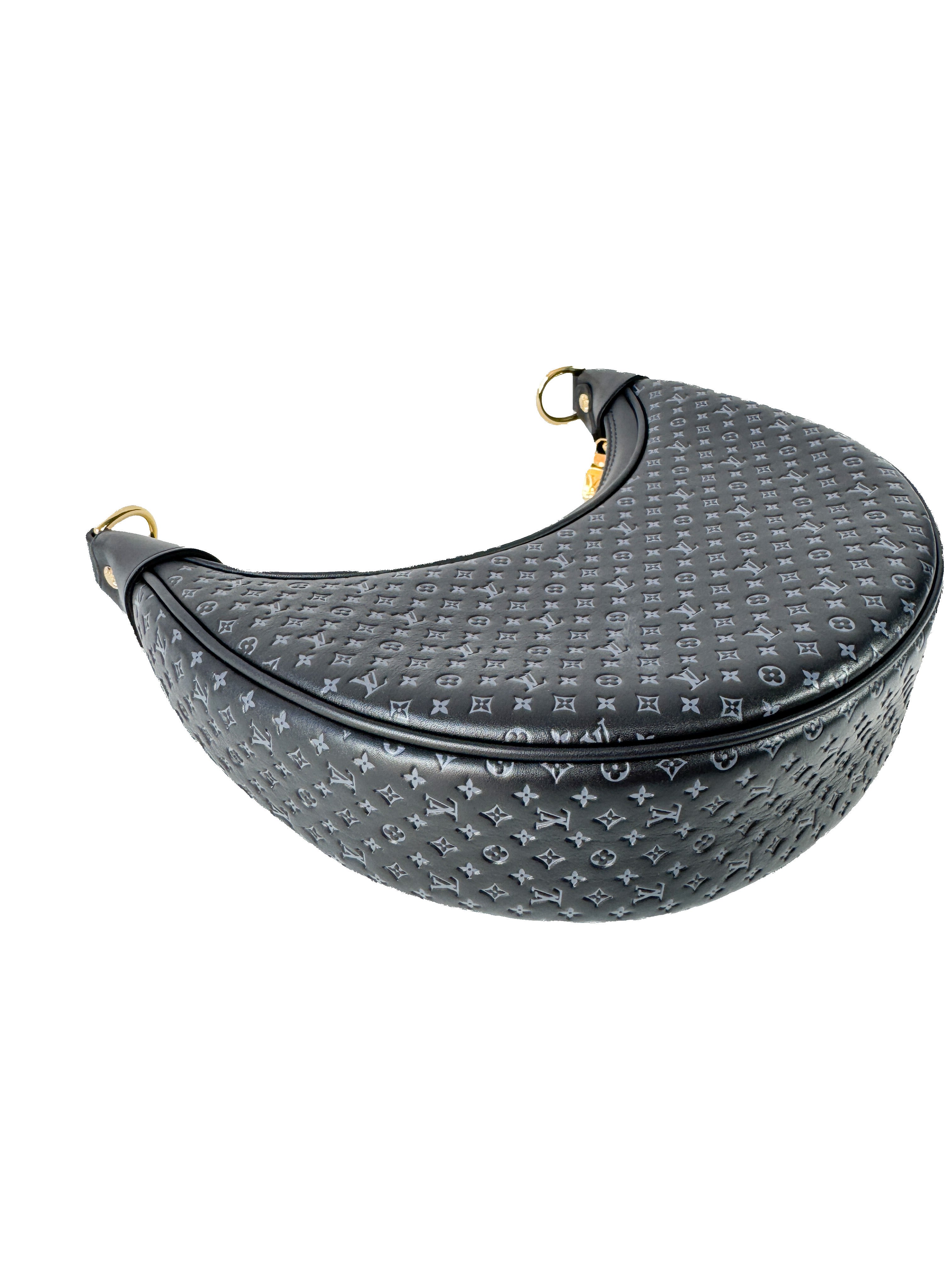 Louis Vuitton calfskin embossed monogram Loop black NFC