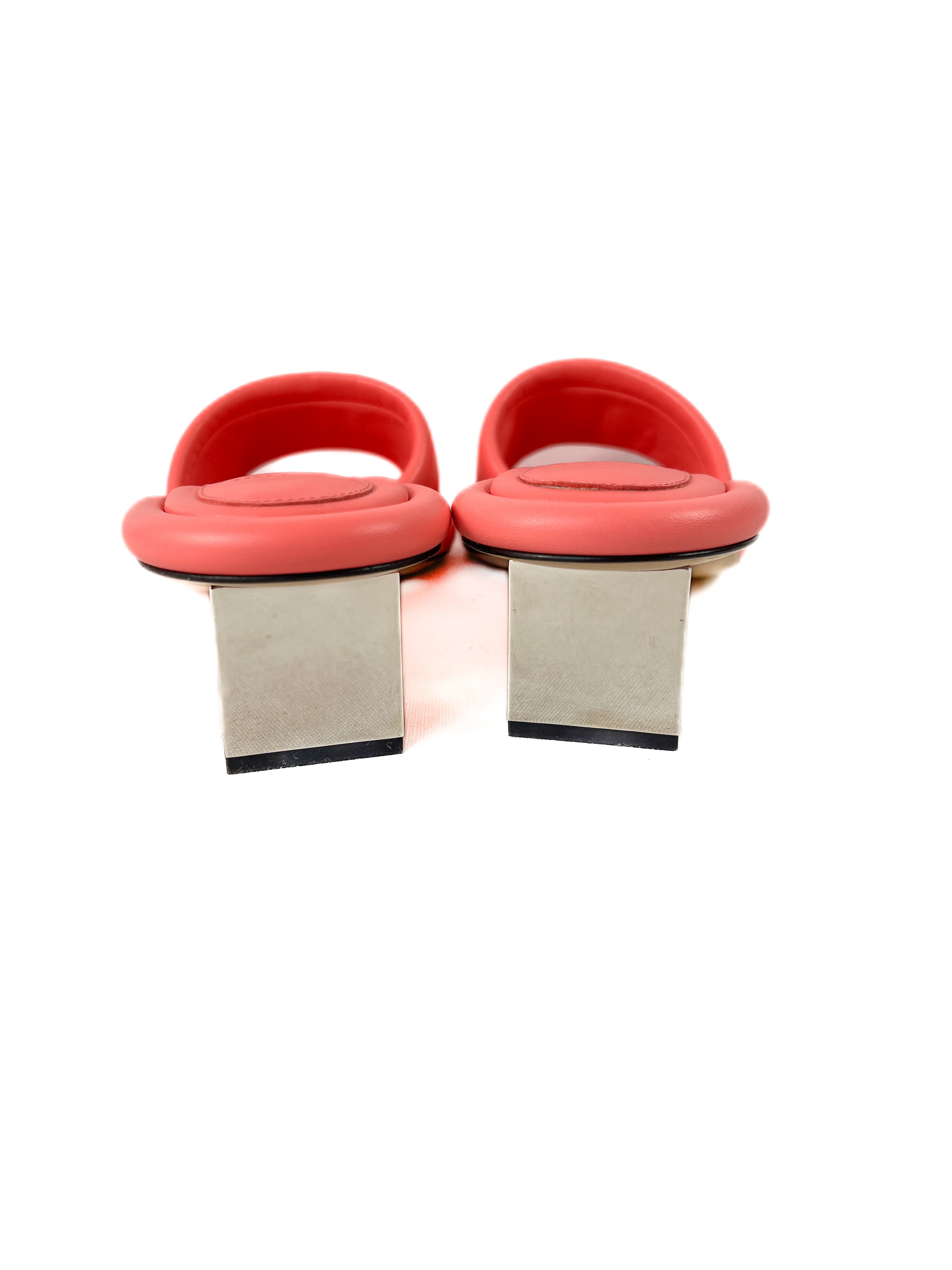 Fendi nappa pink leather 60mm slides size 39 NEW BOX retail $995