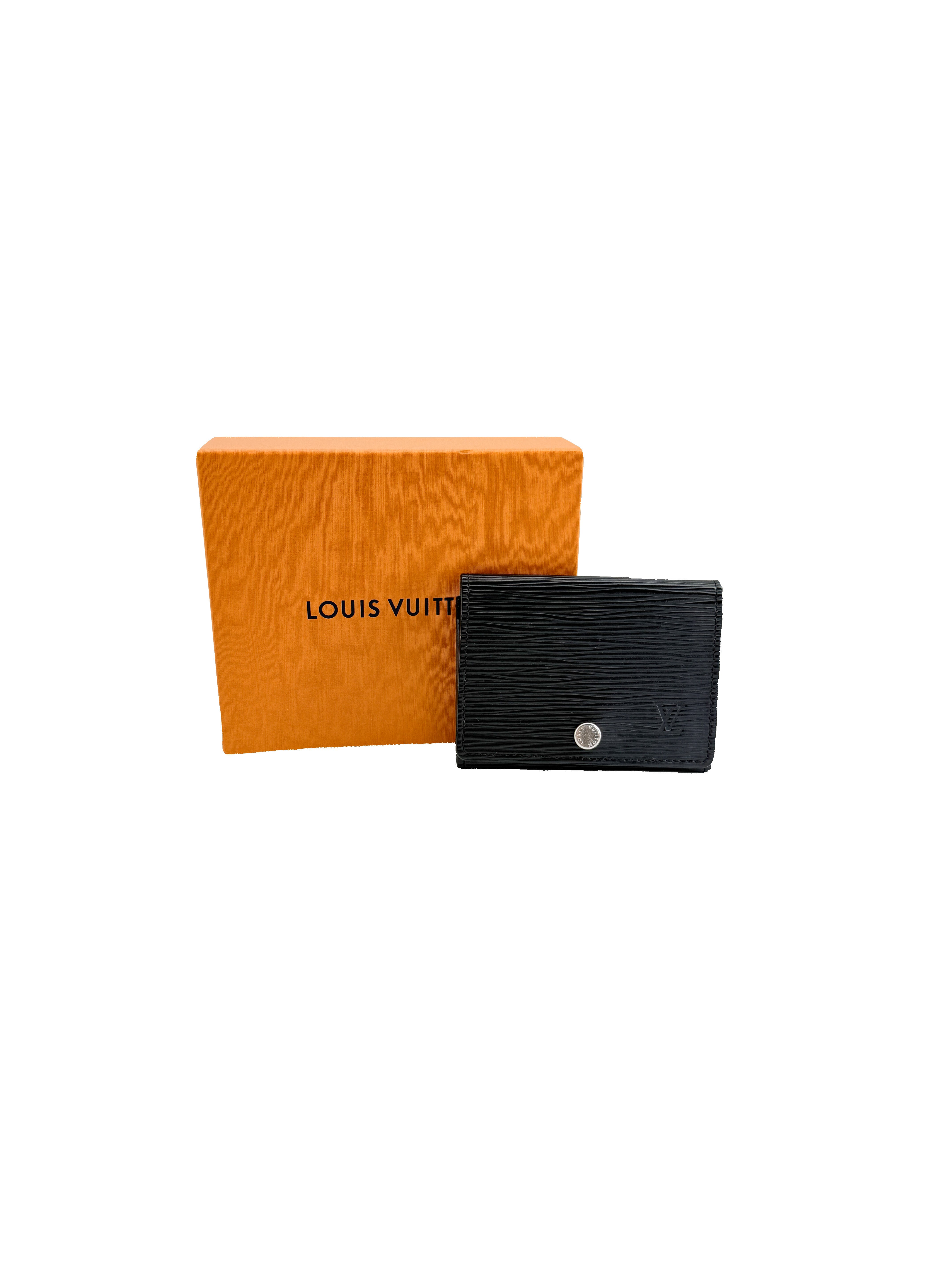 Louis Vuitton black epi leather card case CA2178