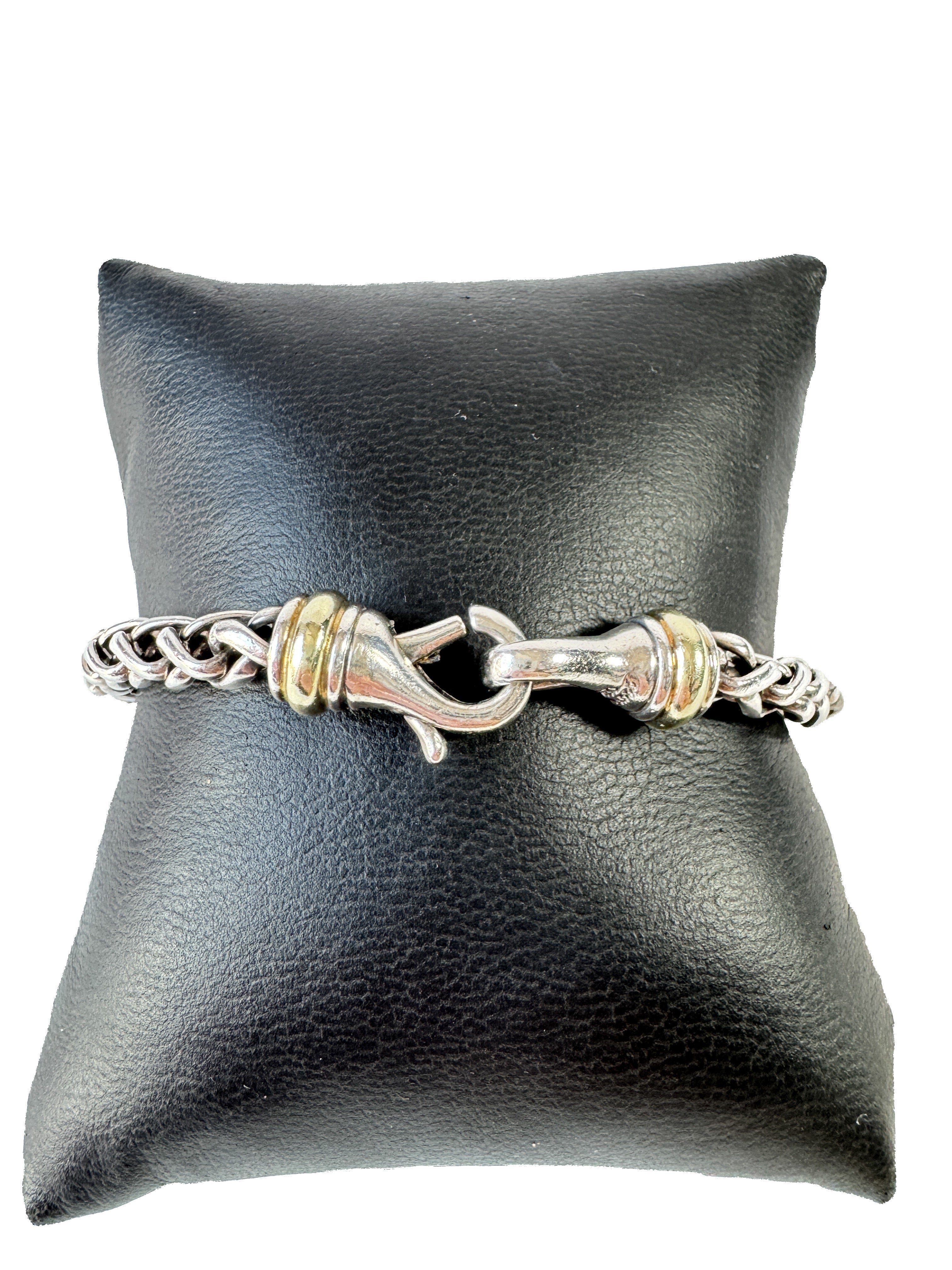 David Yurman sterling silver 18k gold wheat chain bracelet