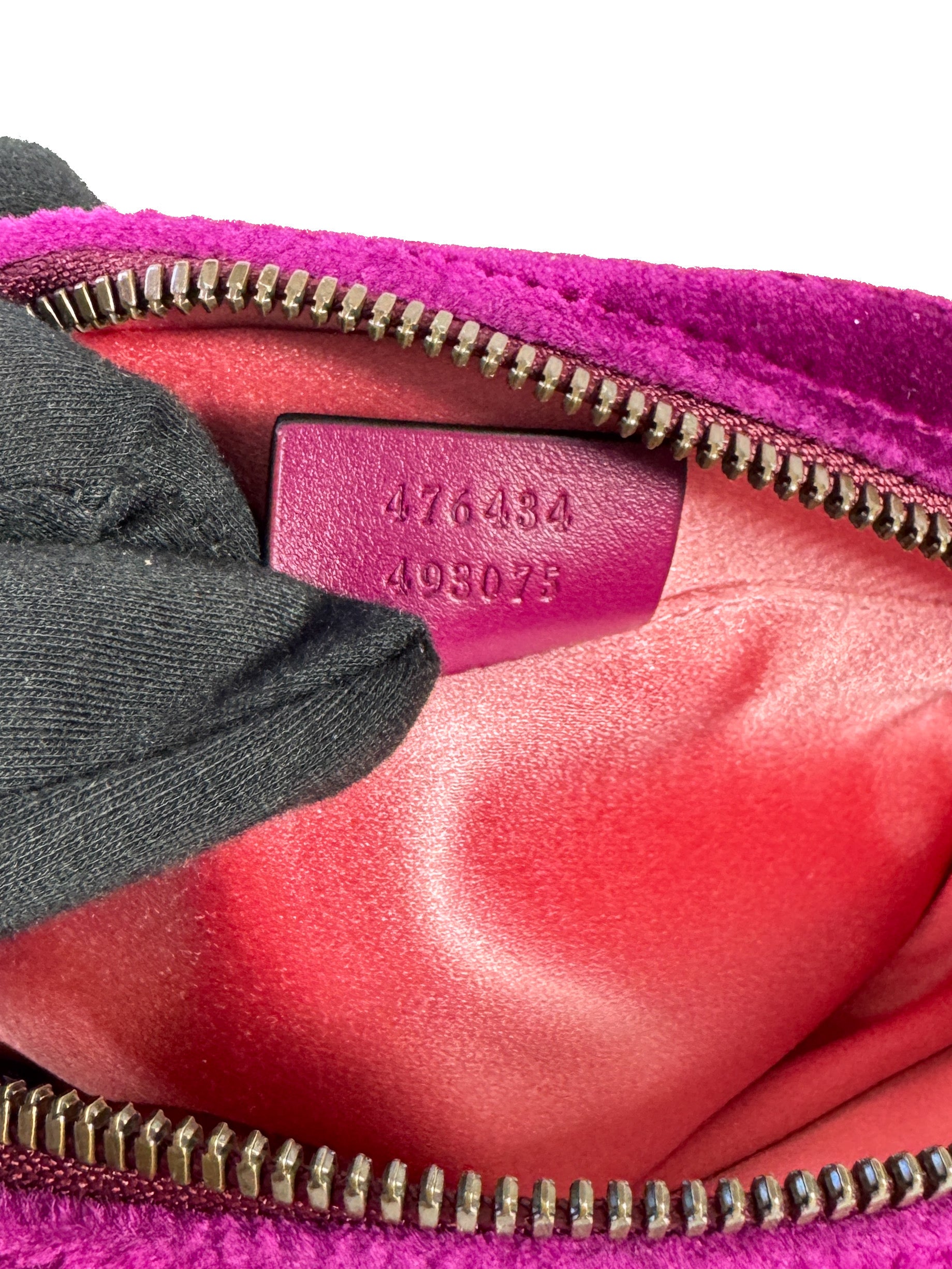 Gucci purple velvet Marmont belt bag 476434 493075