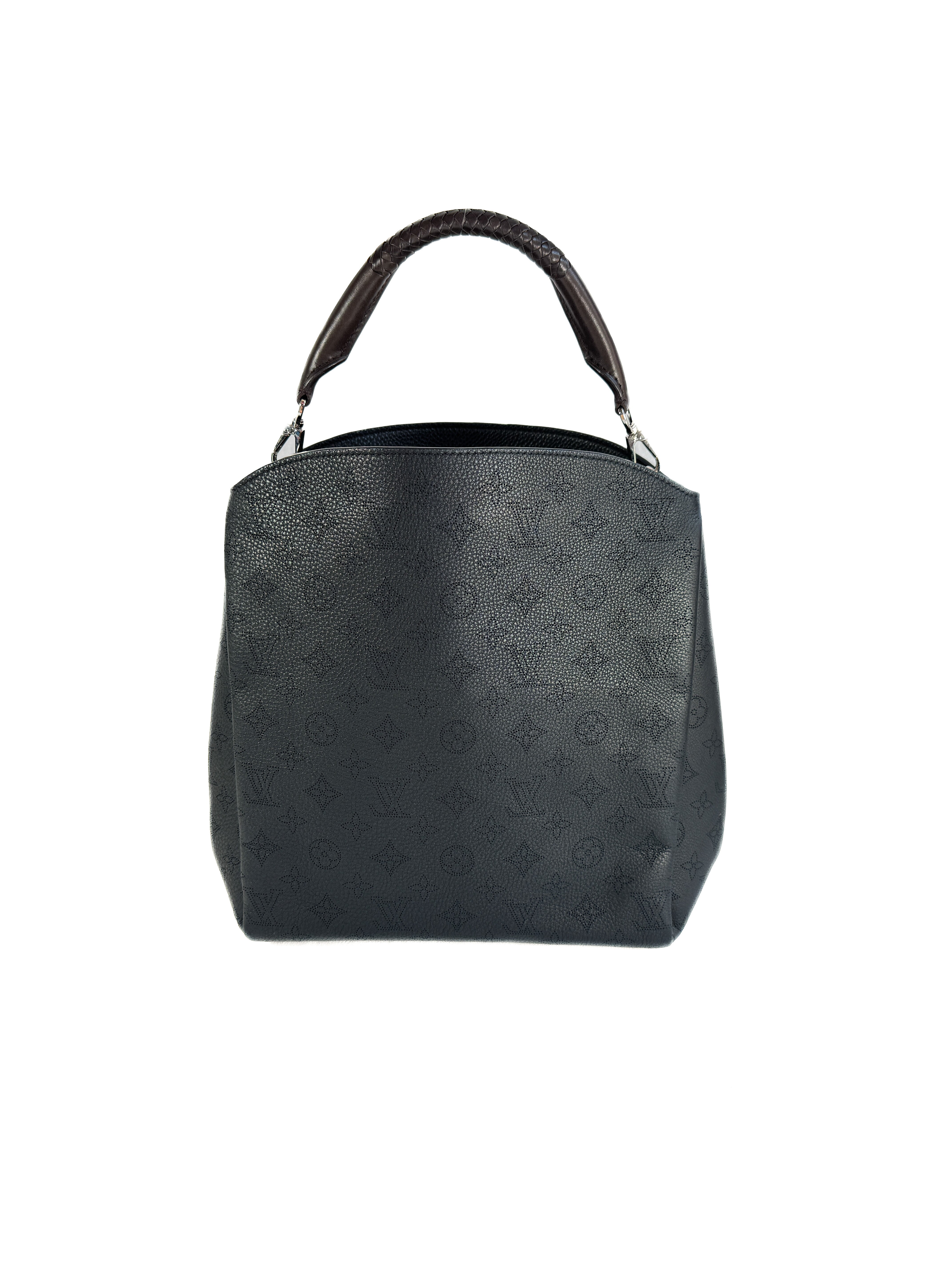 Louis Vuitton black Babylone Handbag Mahina Leather PM AH1155