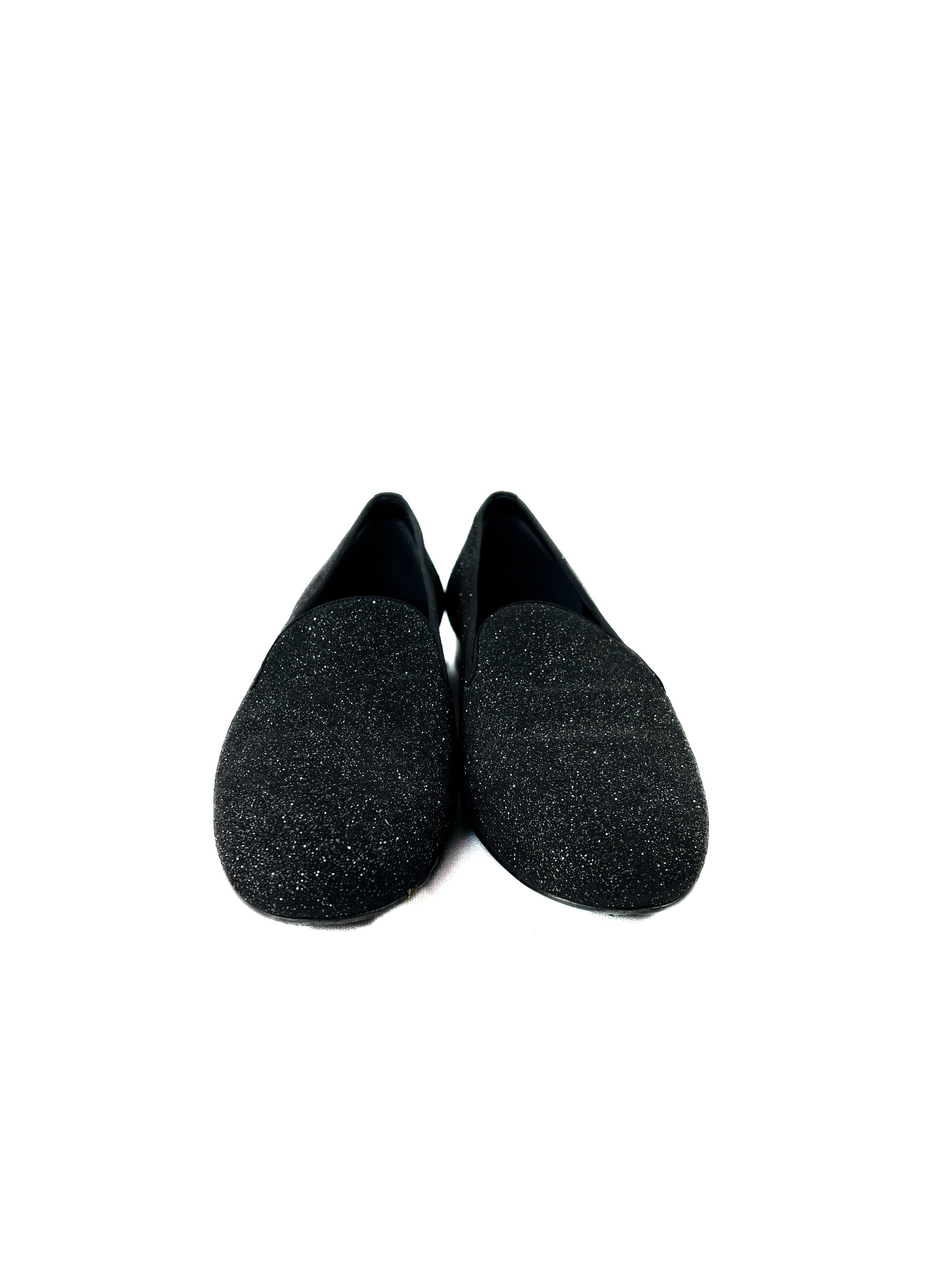 Saint Laurent black glitter loafers size 38 BOX