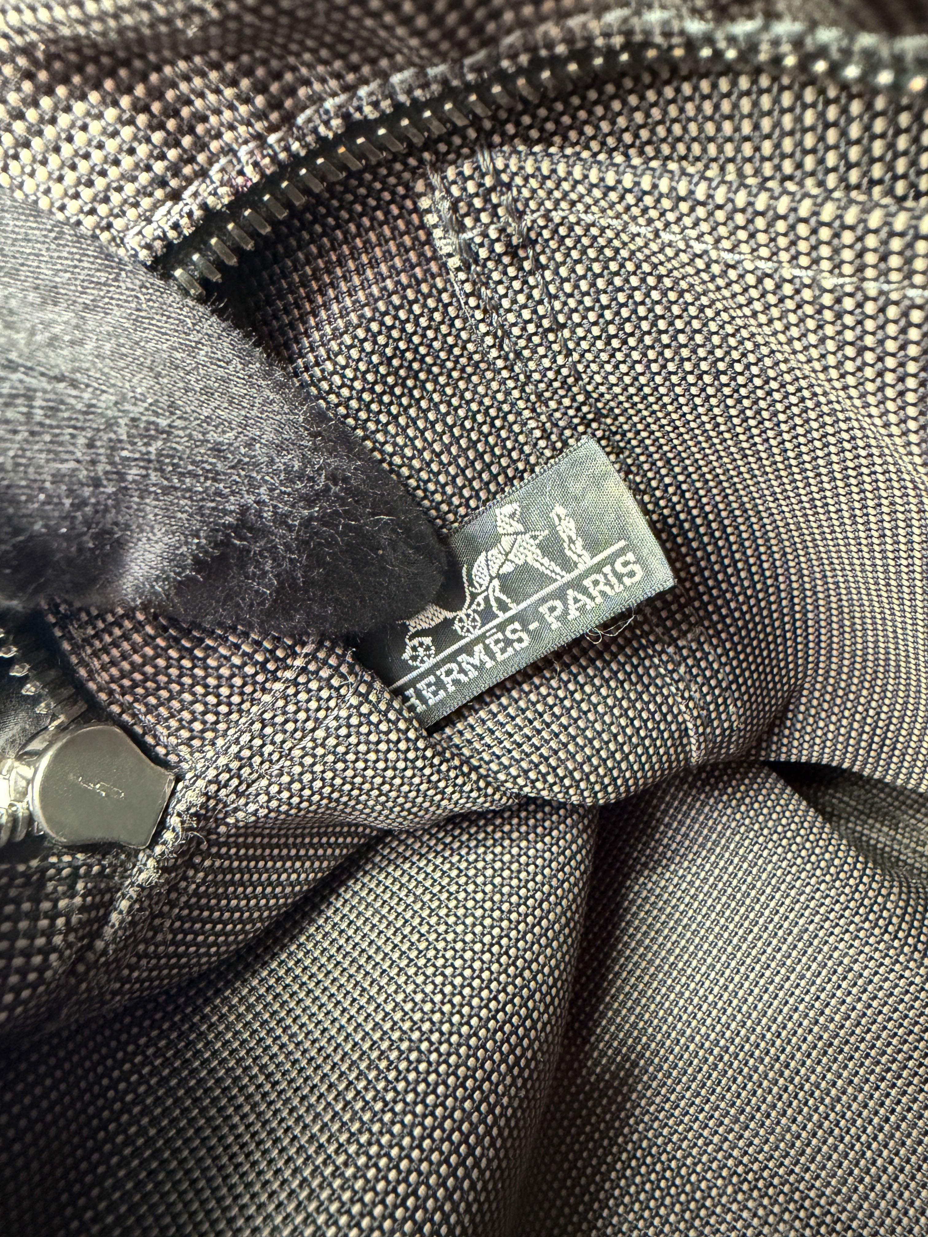 Hermès gray herline nylon tote MM