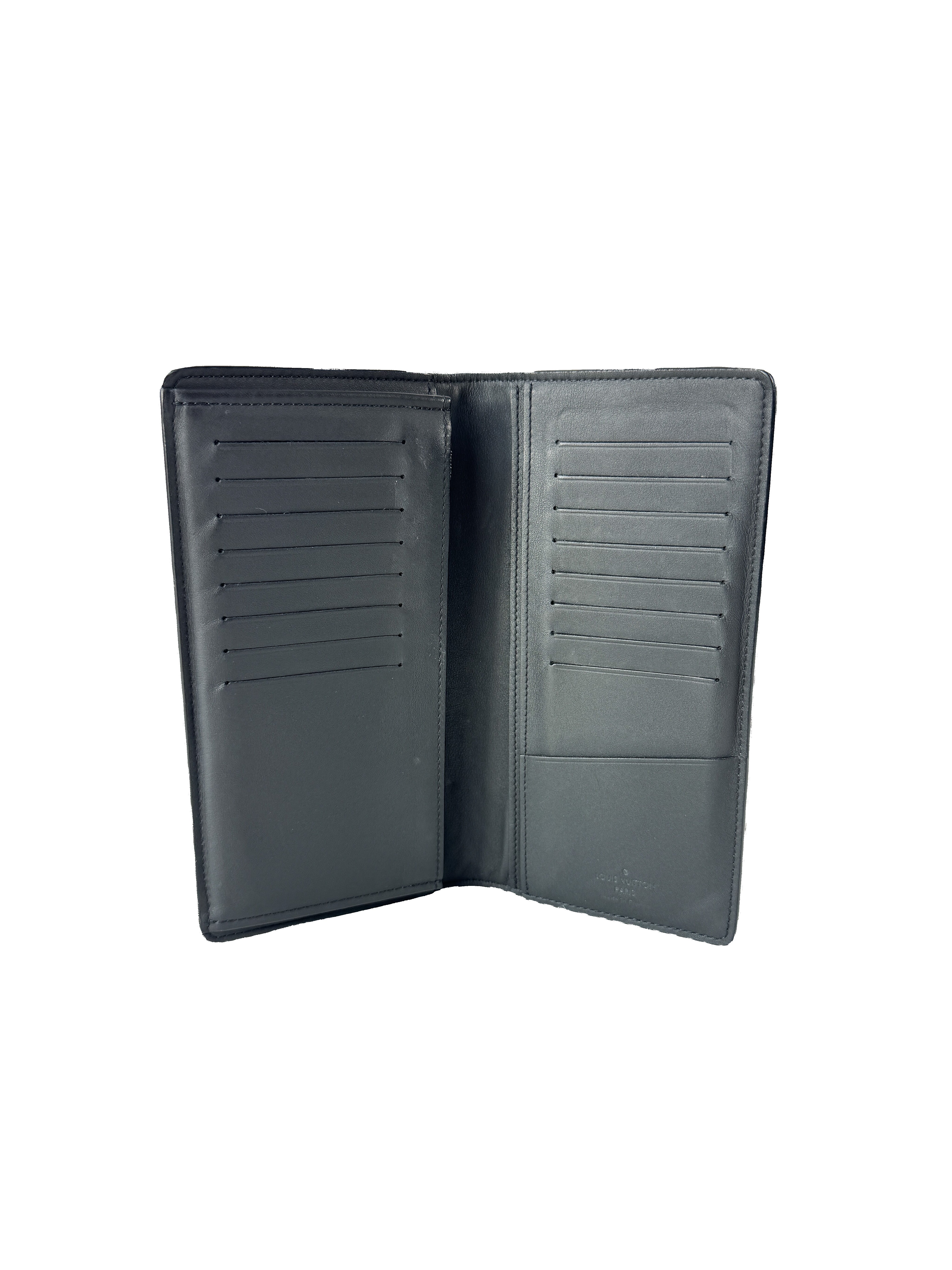 Louis Vuitton black taurillon monogram Portefeuille brazza wallet (NFC)