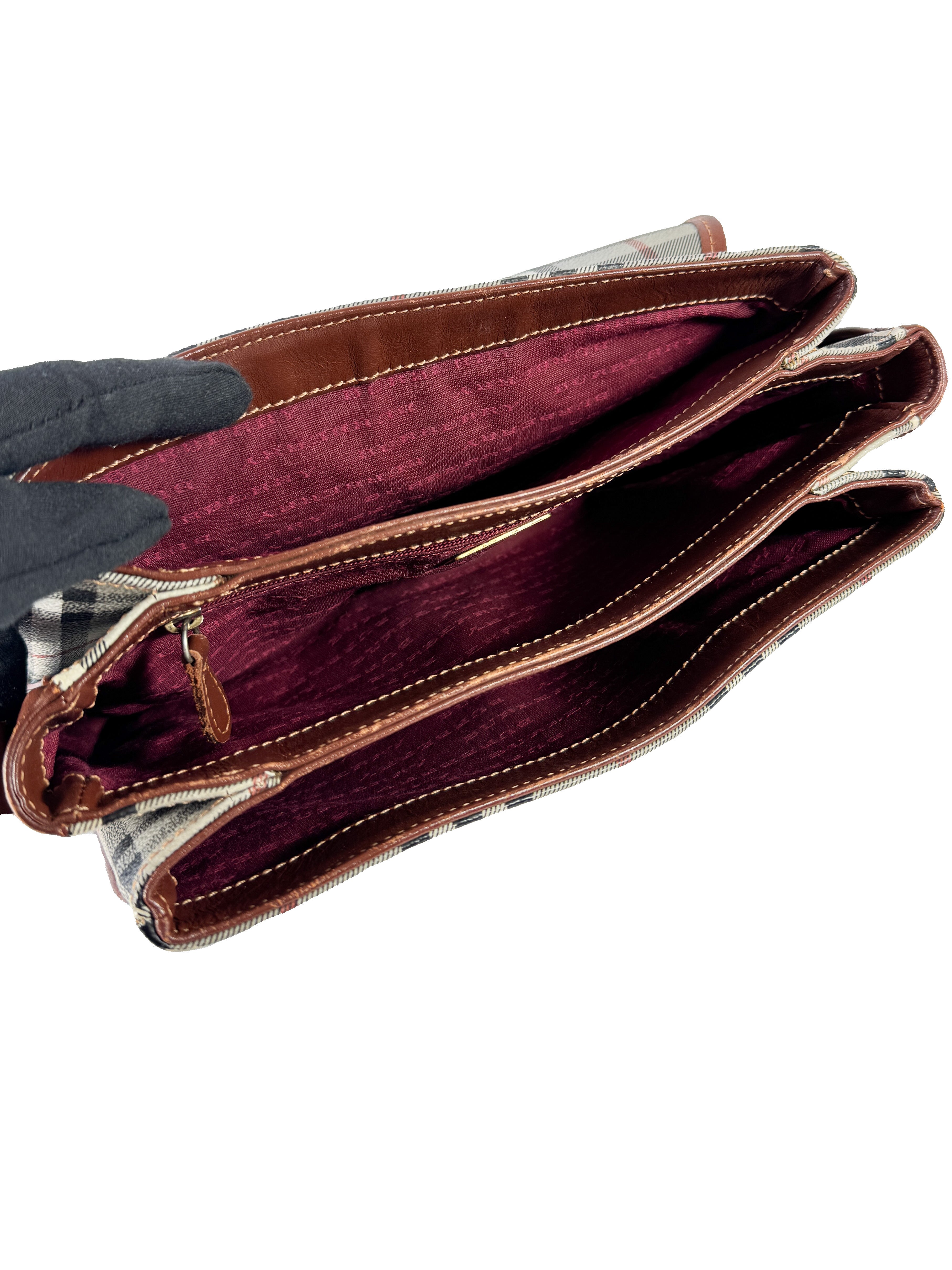 Burberry gray check vintage crossbody