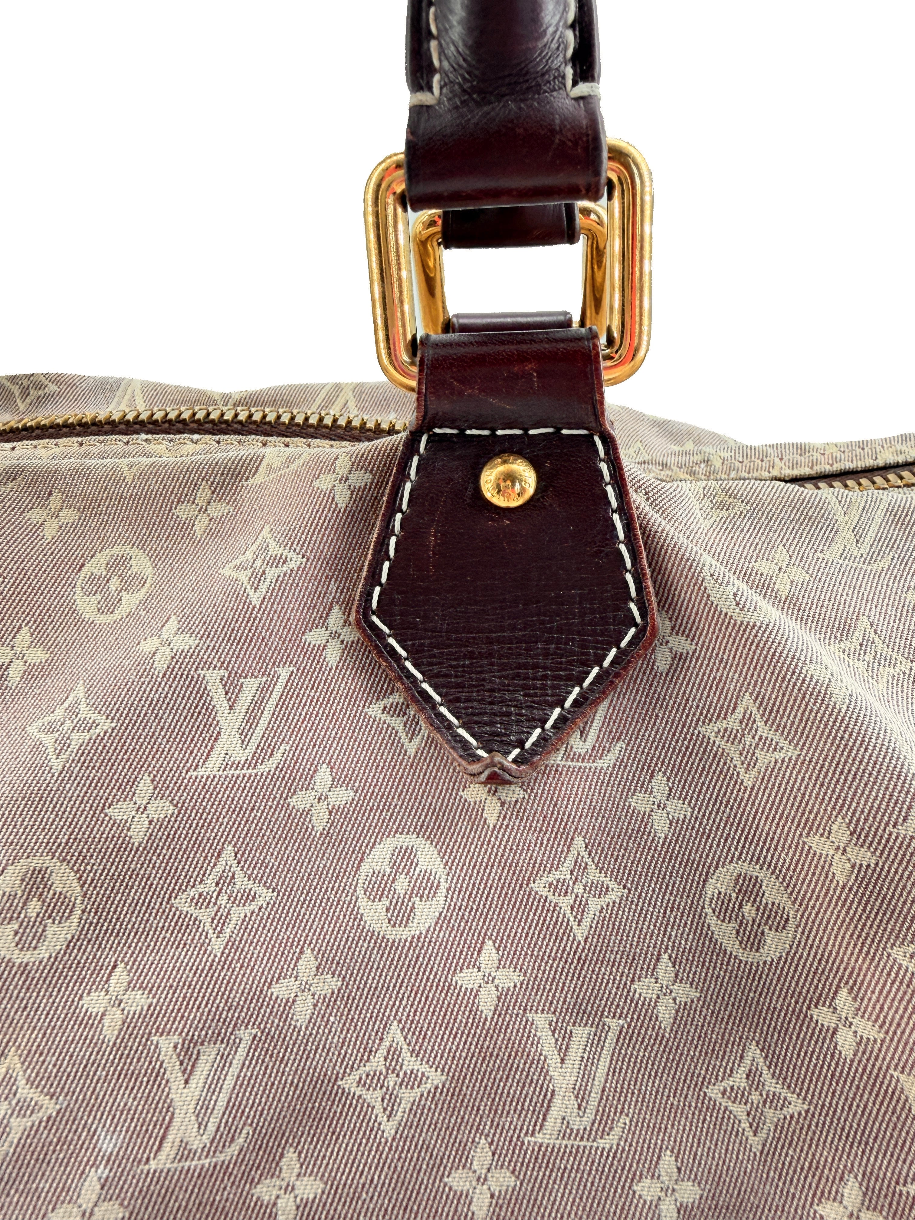 Louis Vuitton monogram Mini Lin burgundy Speedy 45 bandouliere DU4102