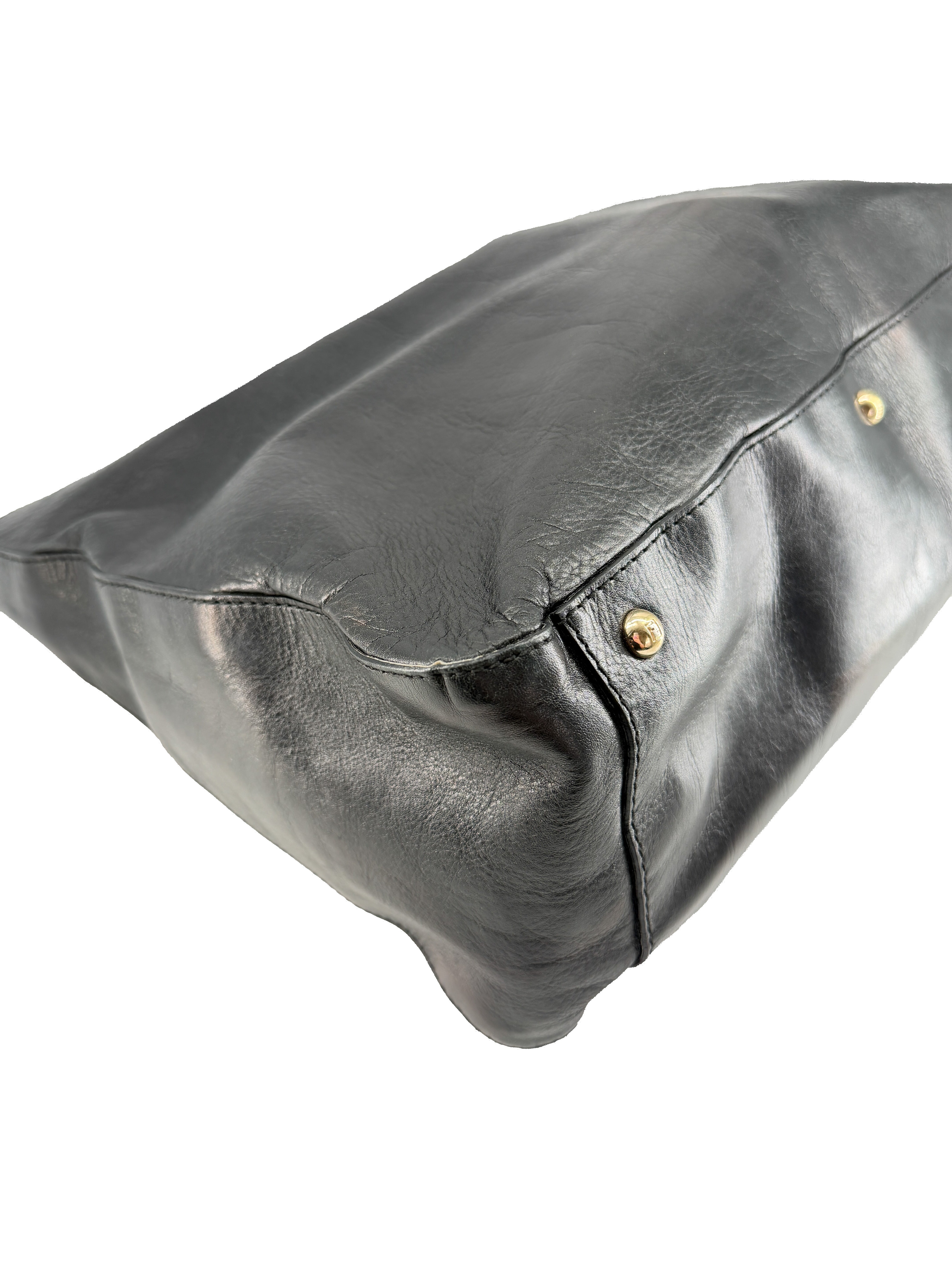 Fendi black leather Twins tote 089