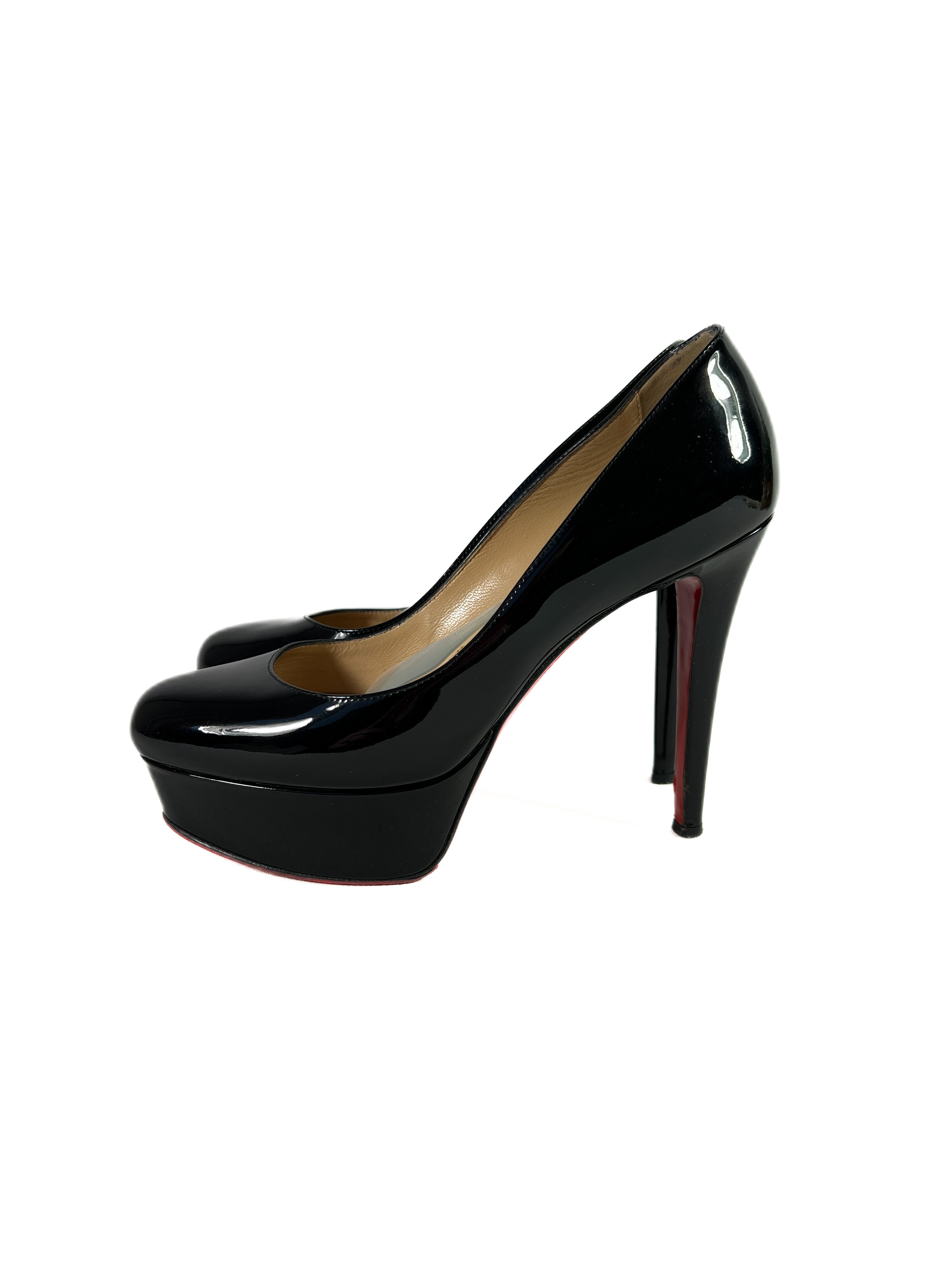 Christian Louboutin black patent Bianca 120 pumps size 36.5