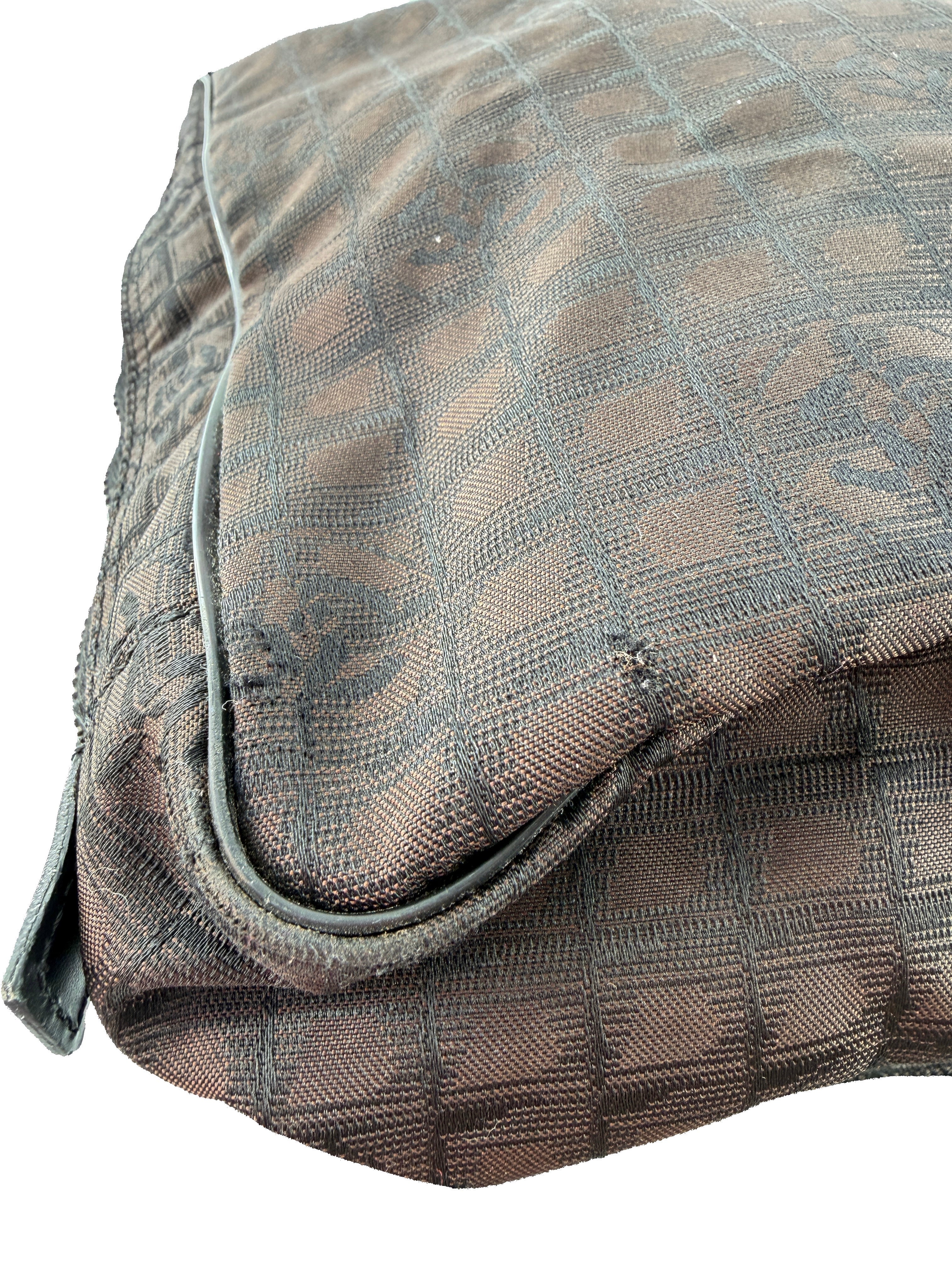 Chanel brown/black nylon and leather travel briefcase 9253964