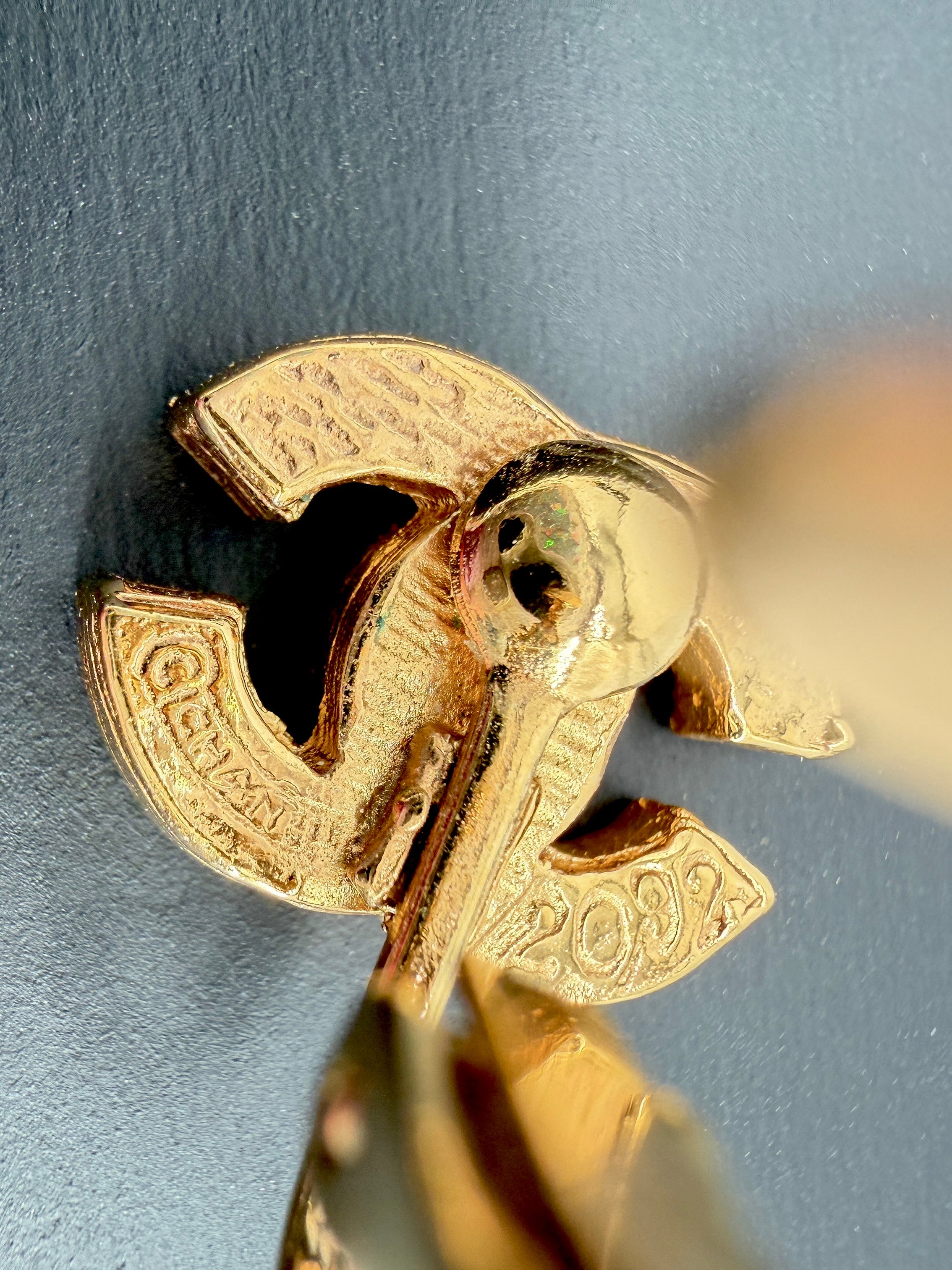 Chanel gold tone crystal CC clip on earrings