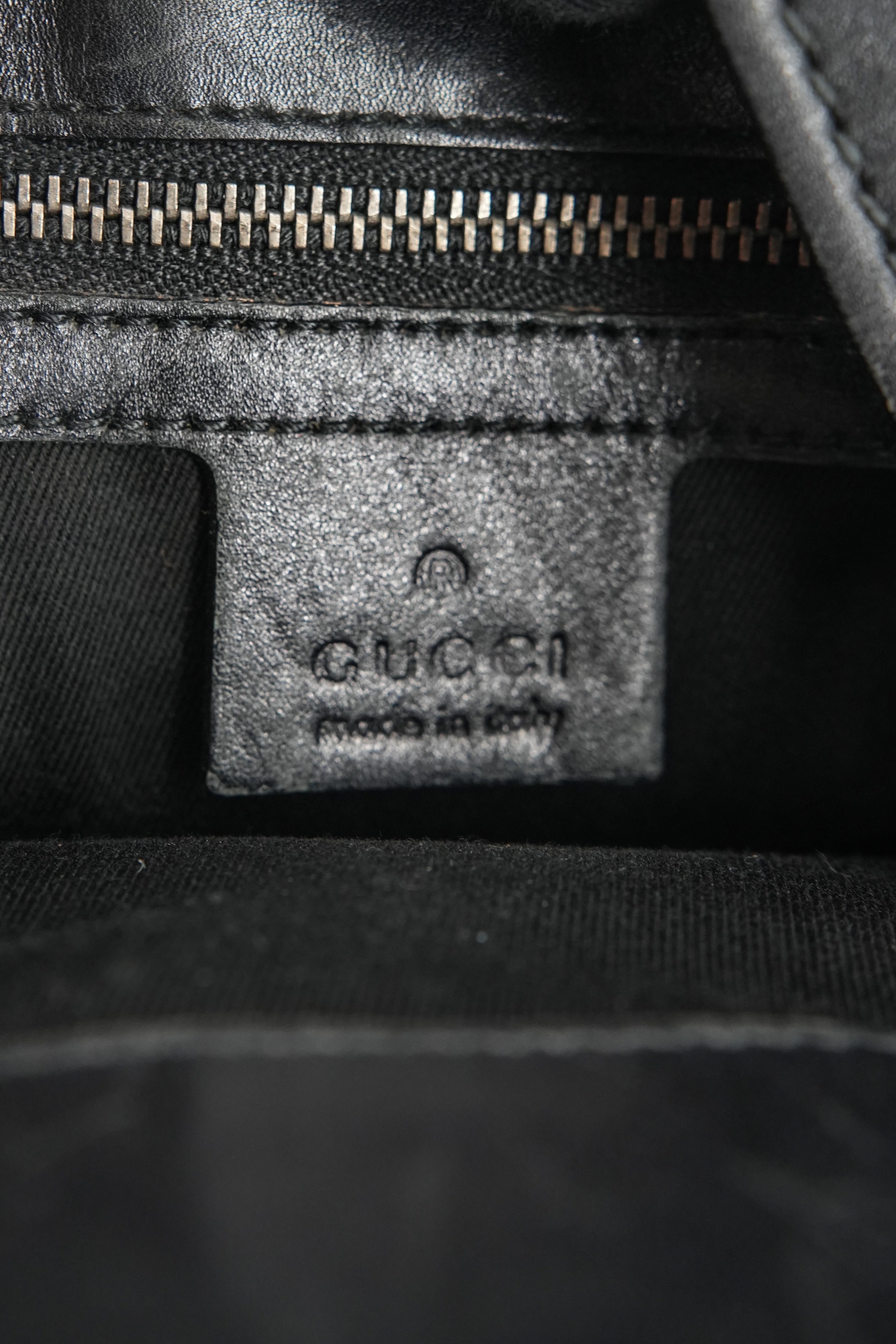 Gucci black signature canvas leather shoulder 109101 002404