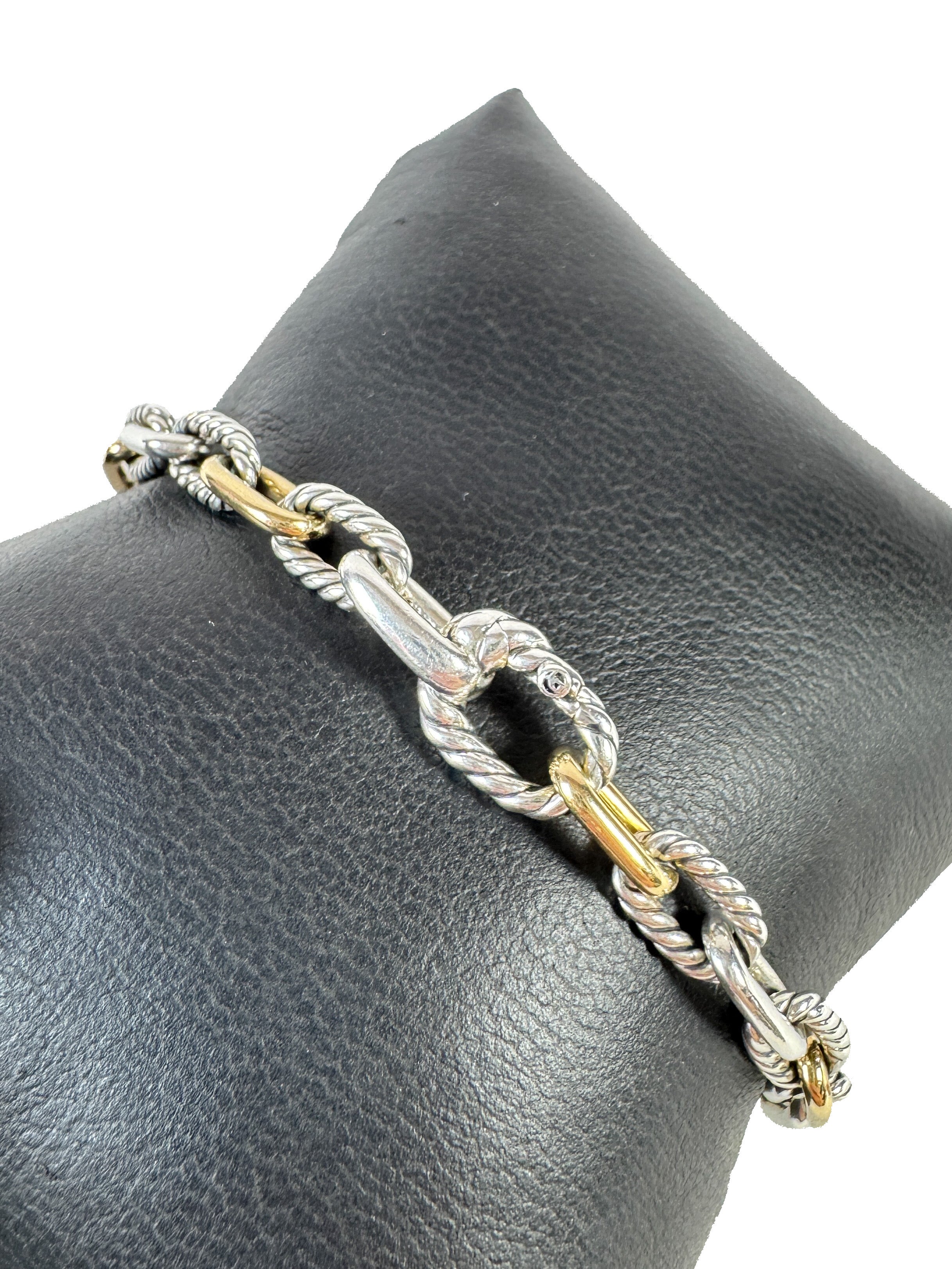 David Yurman sterling silver and 18k gold Madison chain bracelet