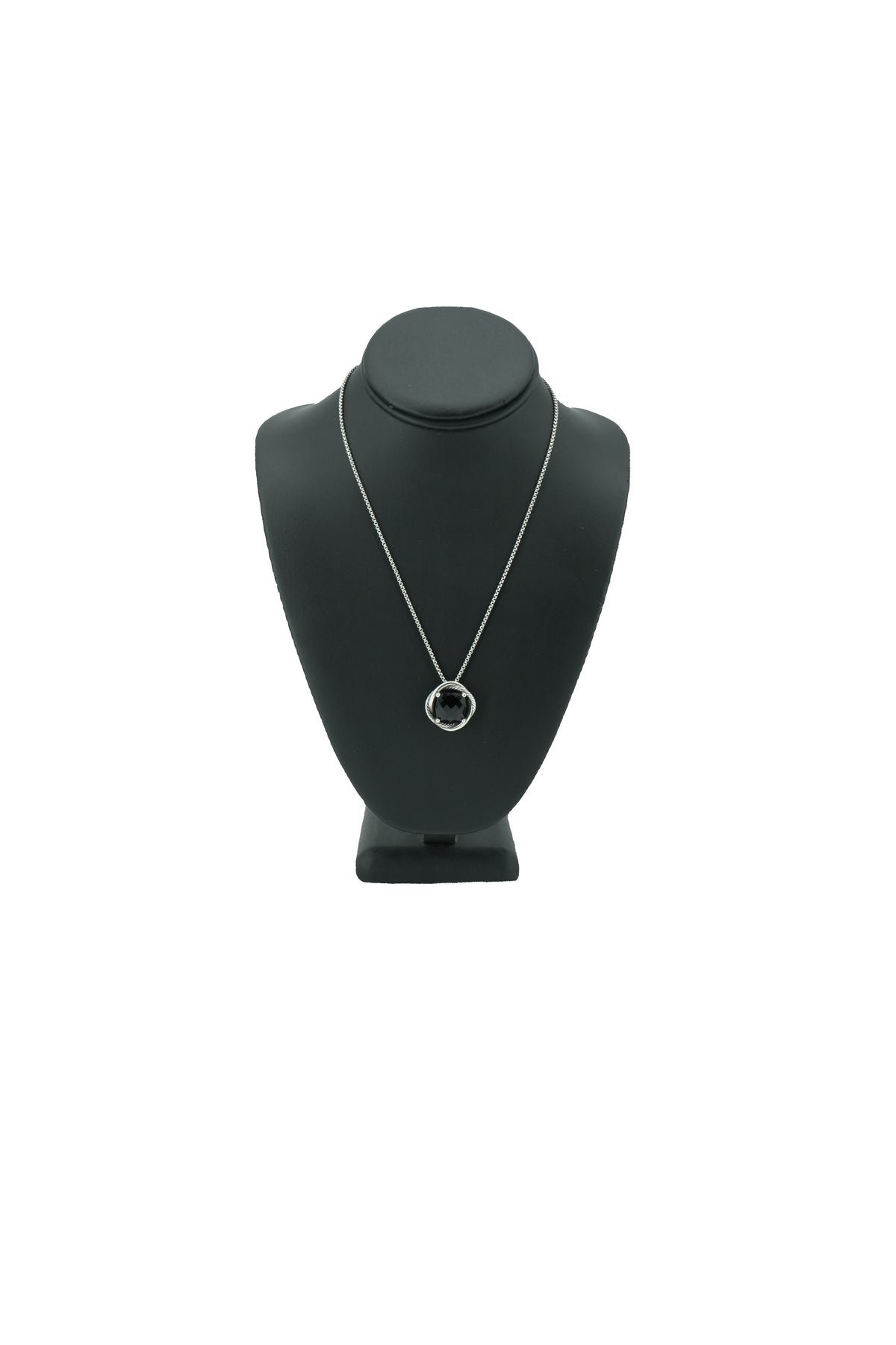 David Yurman sterling silver black onyx infinity pendant necklace