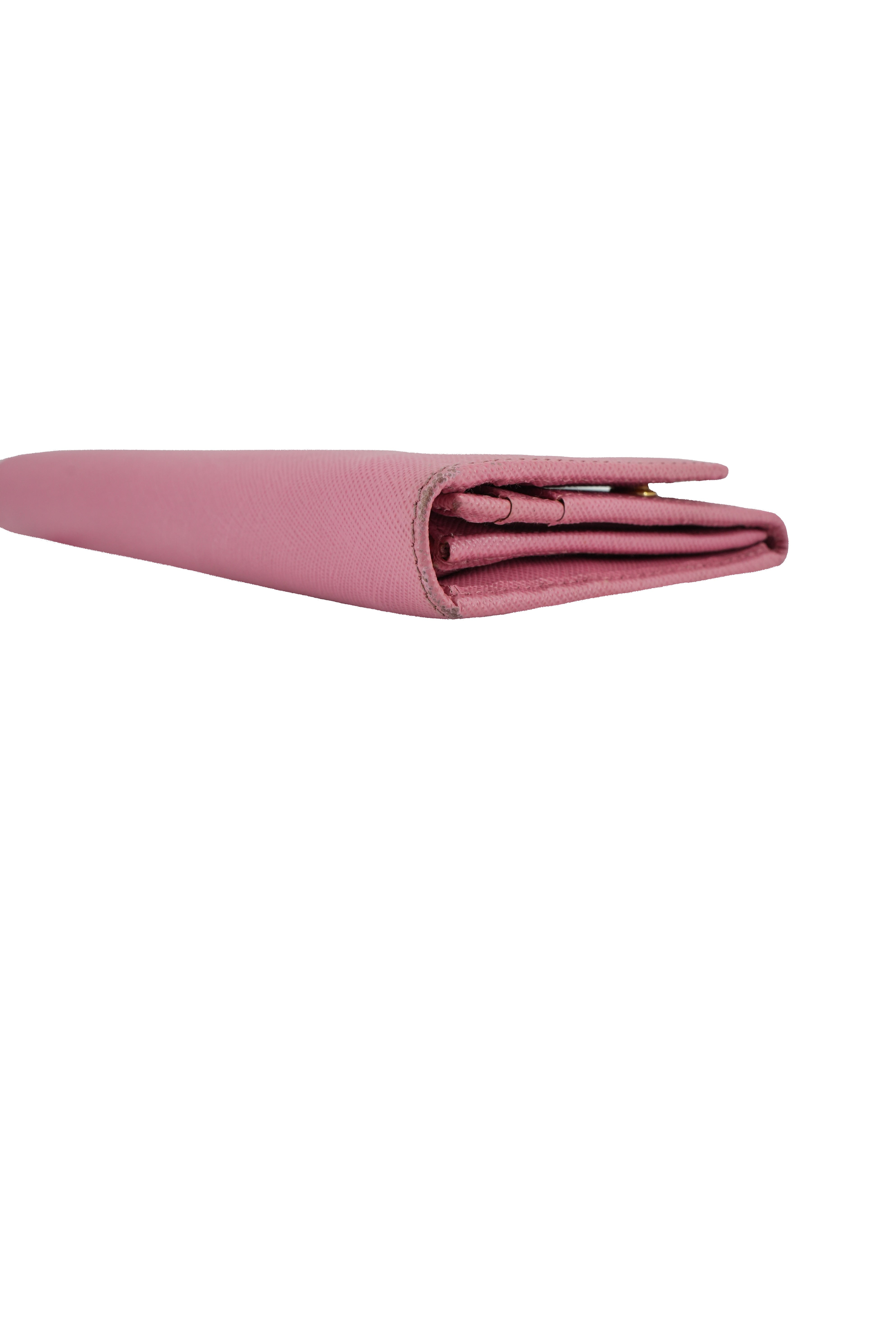 Prada pink saffiano leather long wallet 223