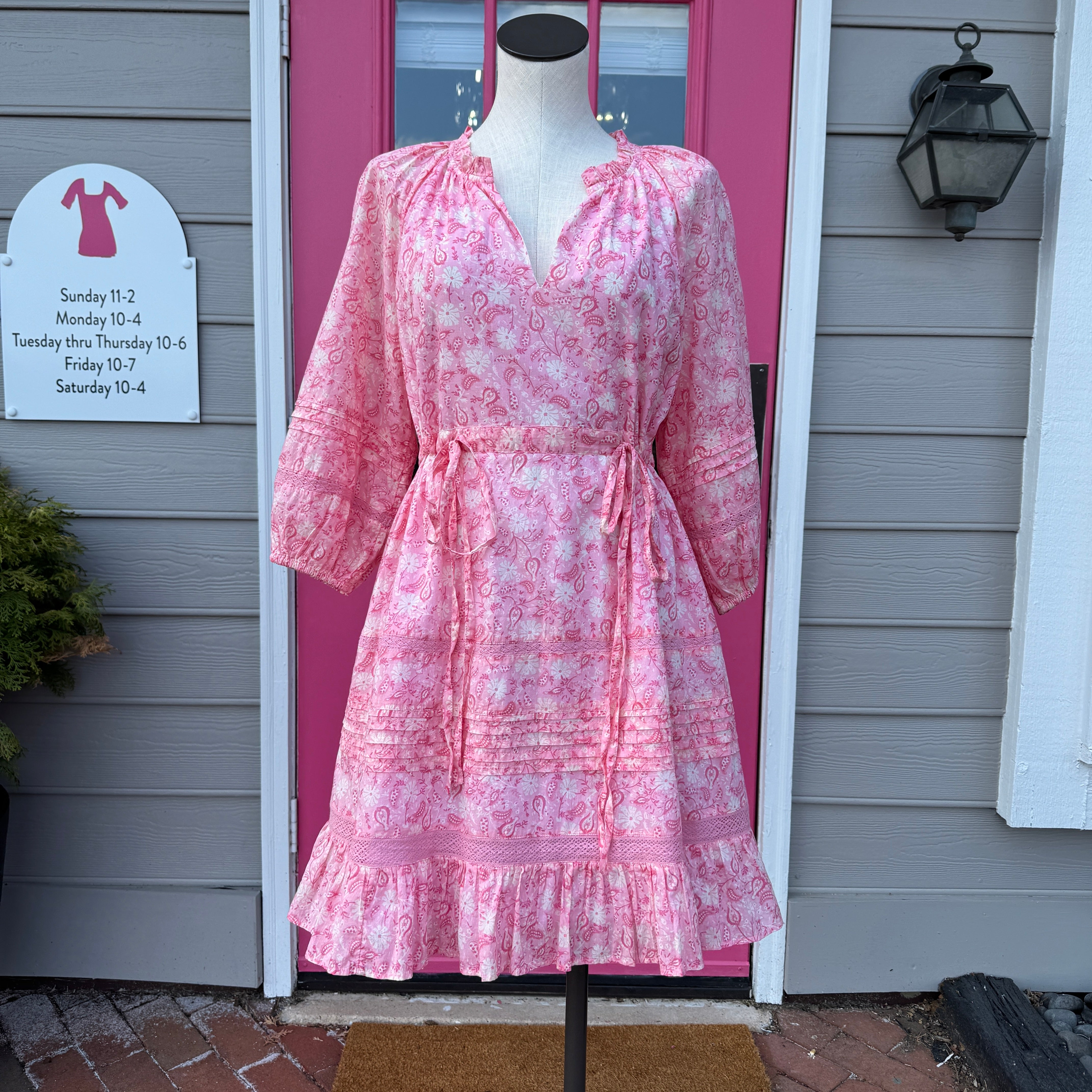 Draper James pink Kellie babydoll dress size M NWT