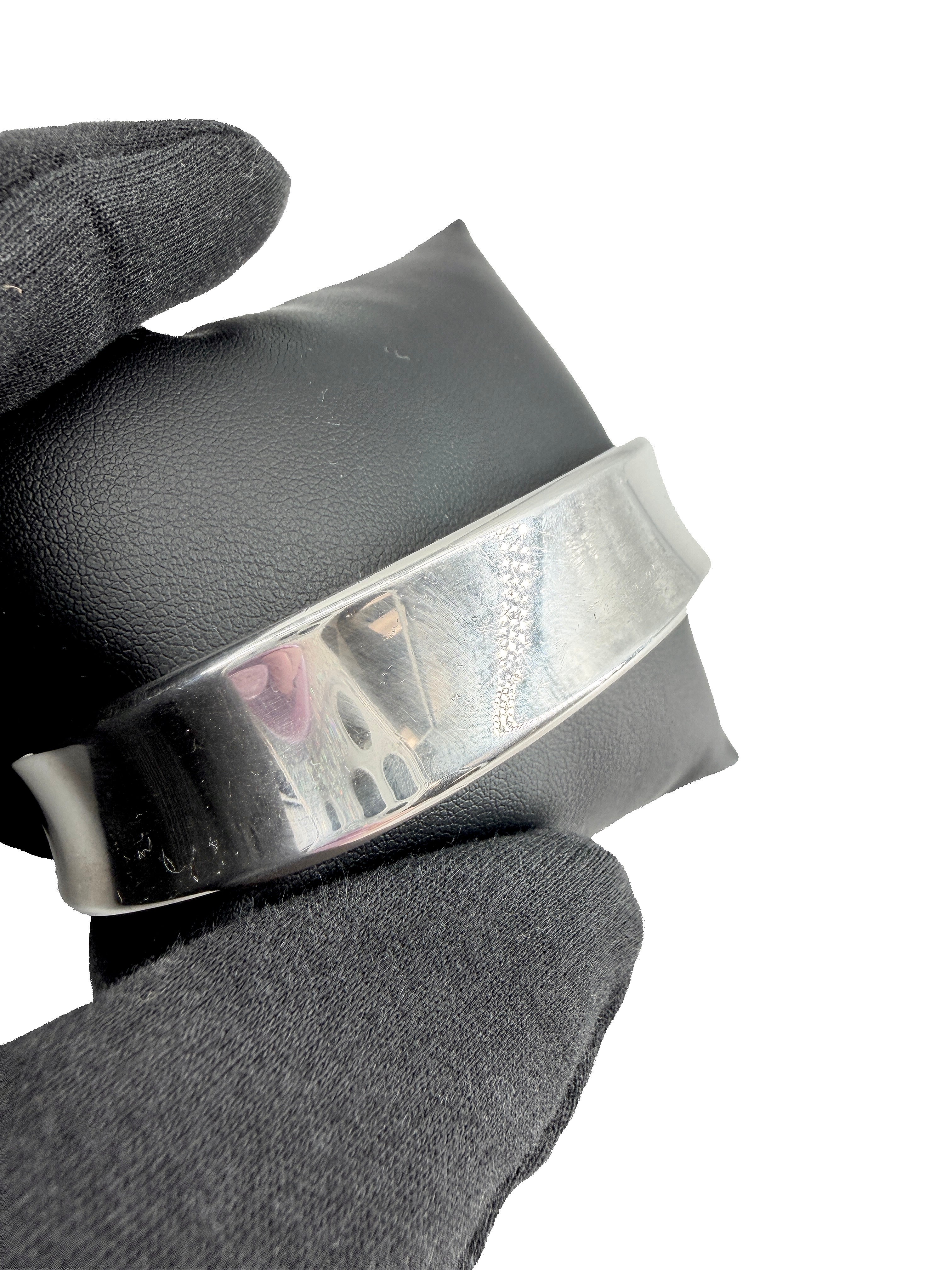 Tiffany & Co sterling silver 1837 cushion square bangle