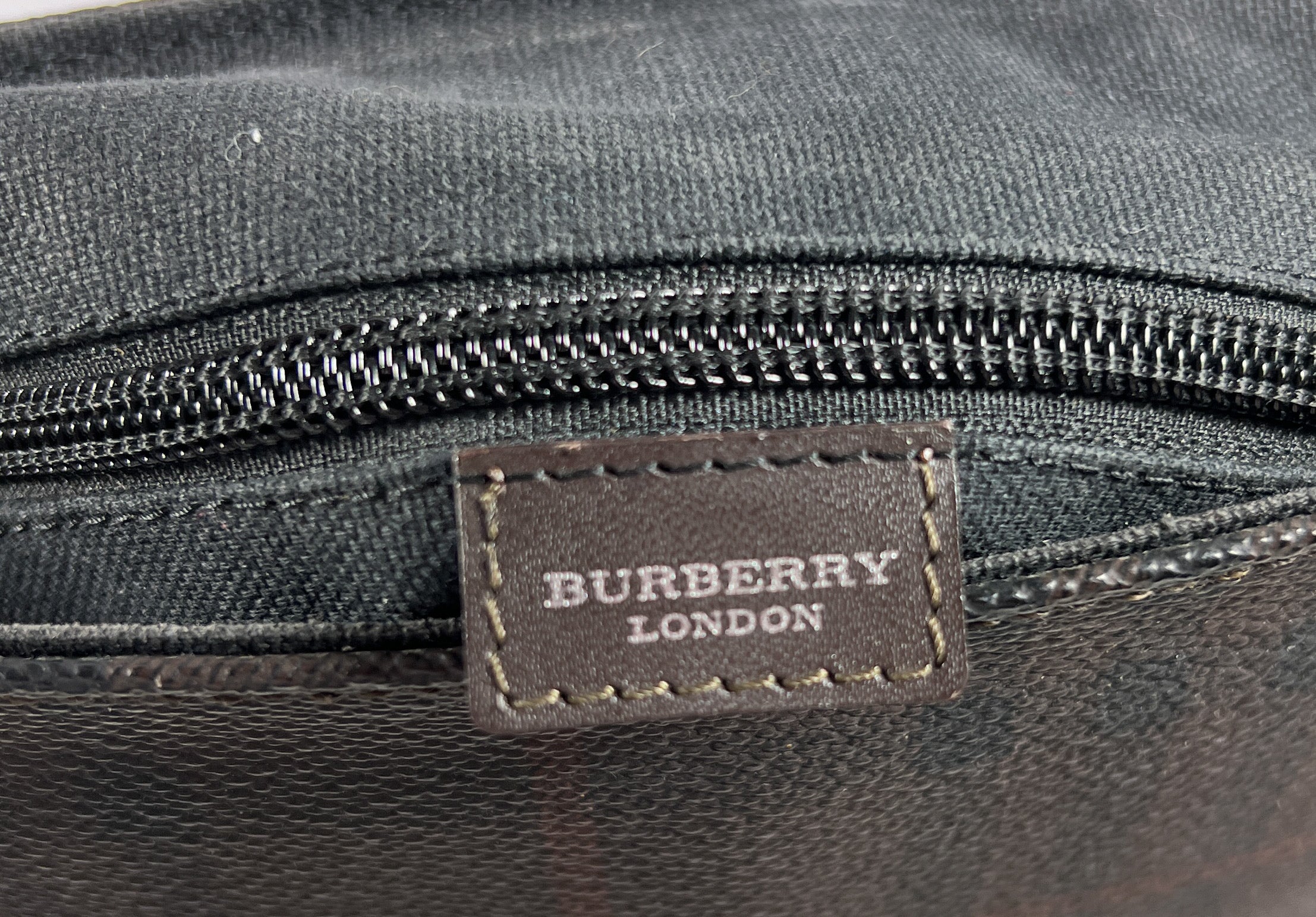 Burberry brown plaid coated canvas messenger bag