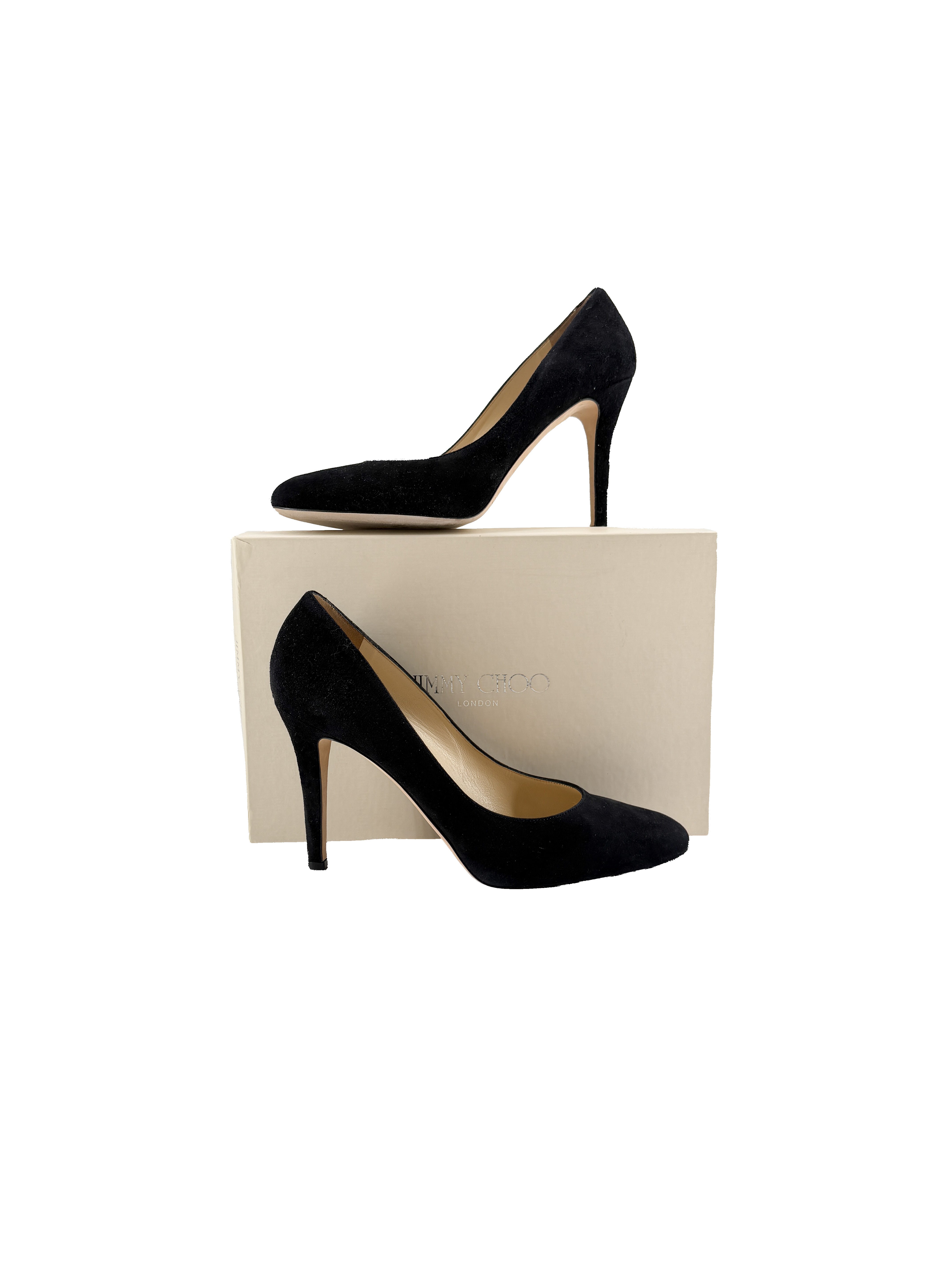 Jimmy Choo black suede pumps size 40.5 BOX