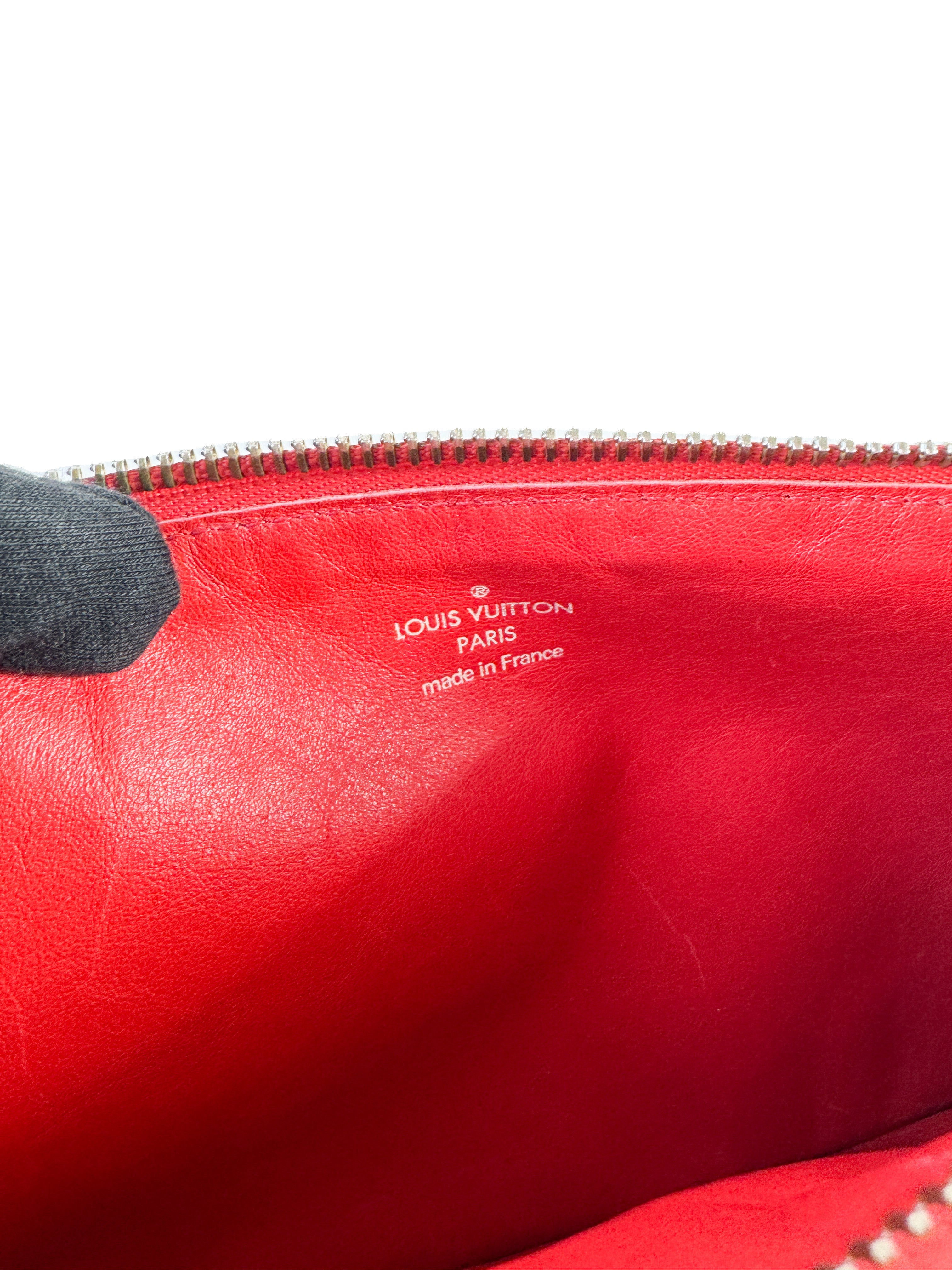 Louis Vuitton red leather Suhali l'Inseparable Zip Pouch DU1025