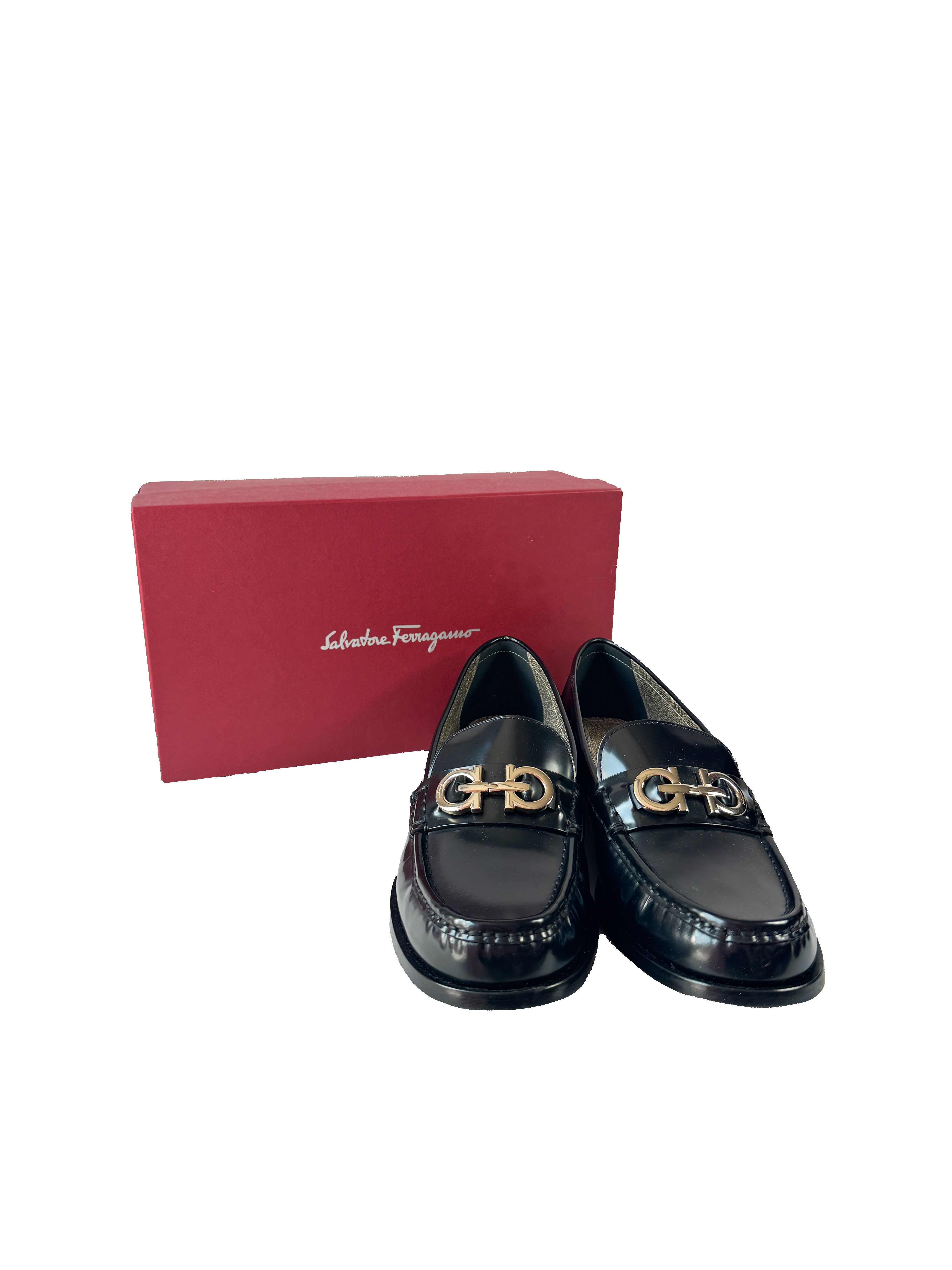 Salvatore Ferragamo black leather Ofelia loafers size 10.5