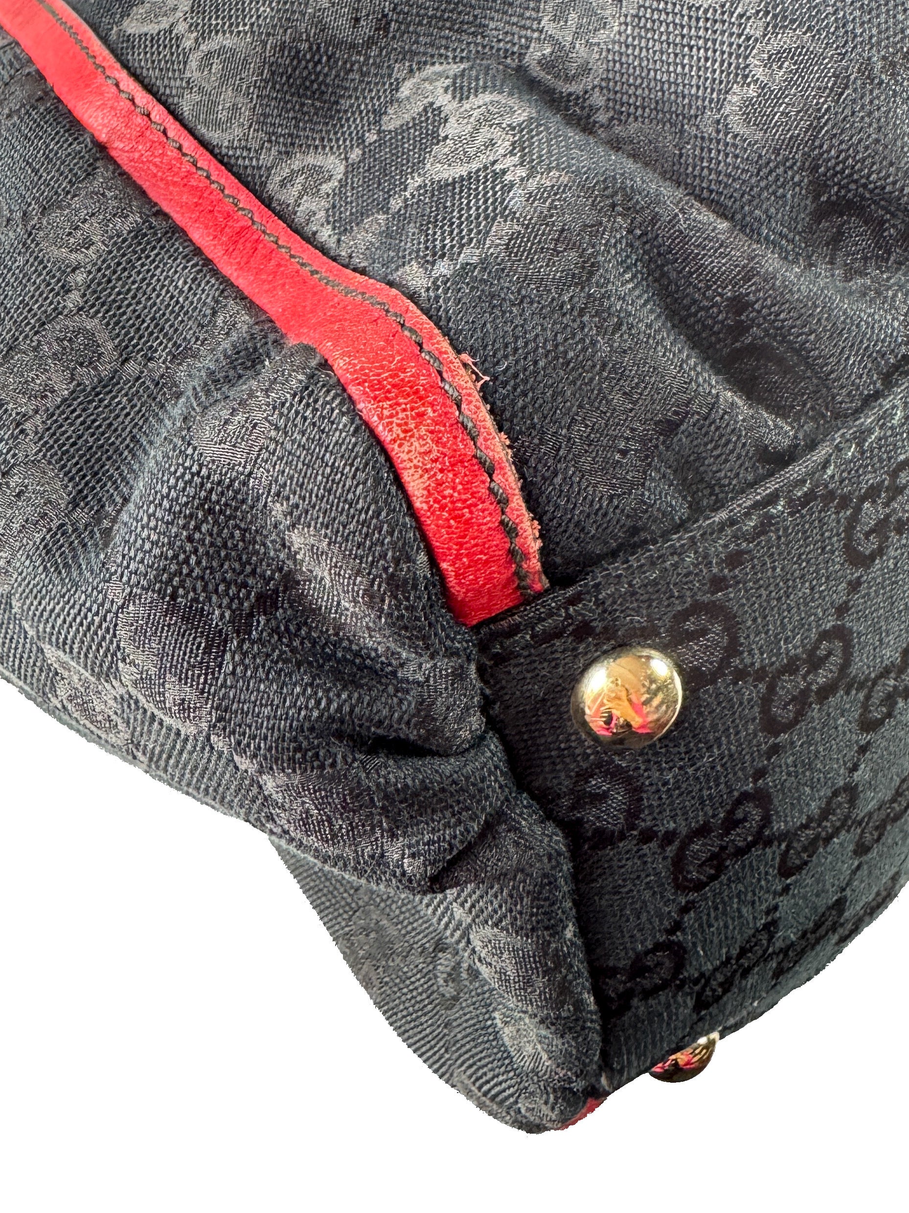 Gucci black red GG Abbey D-Ring shoulder bag 205011