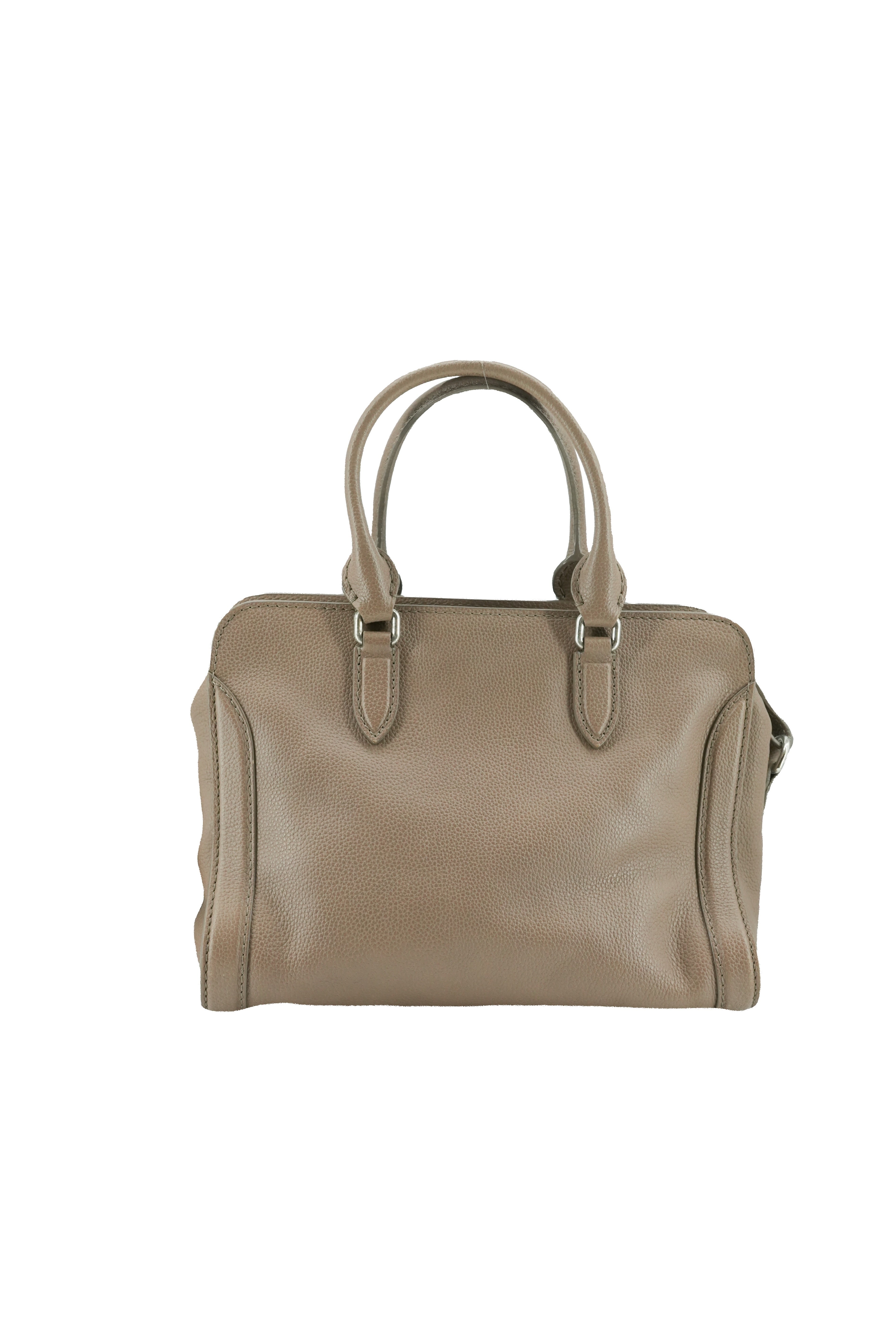 Alexander McQueen taupe small Skull padlock tote