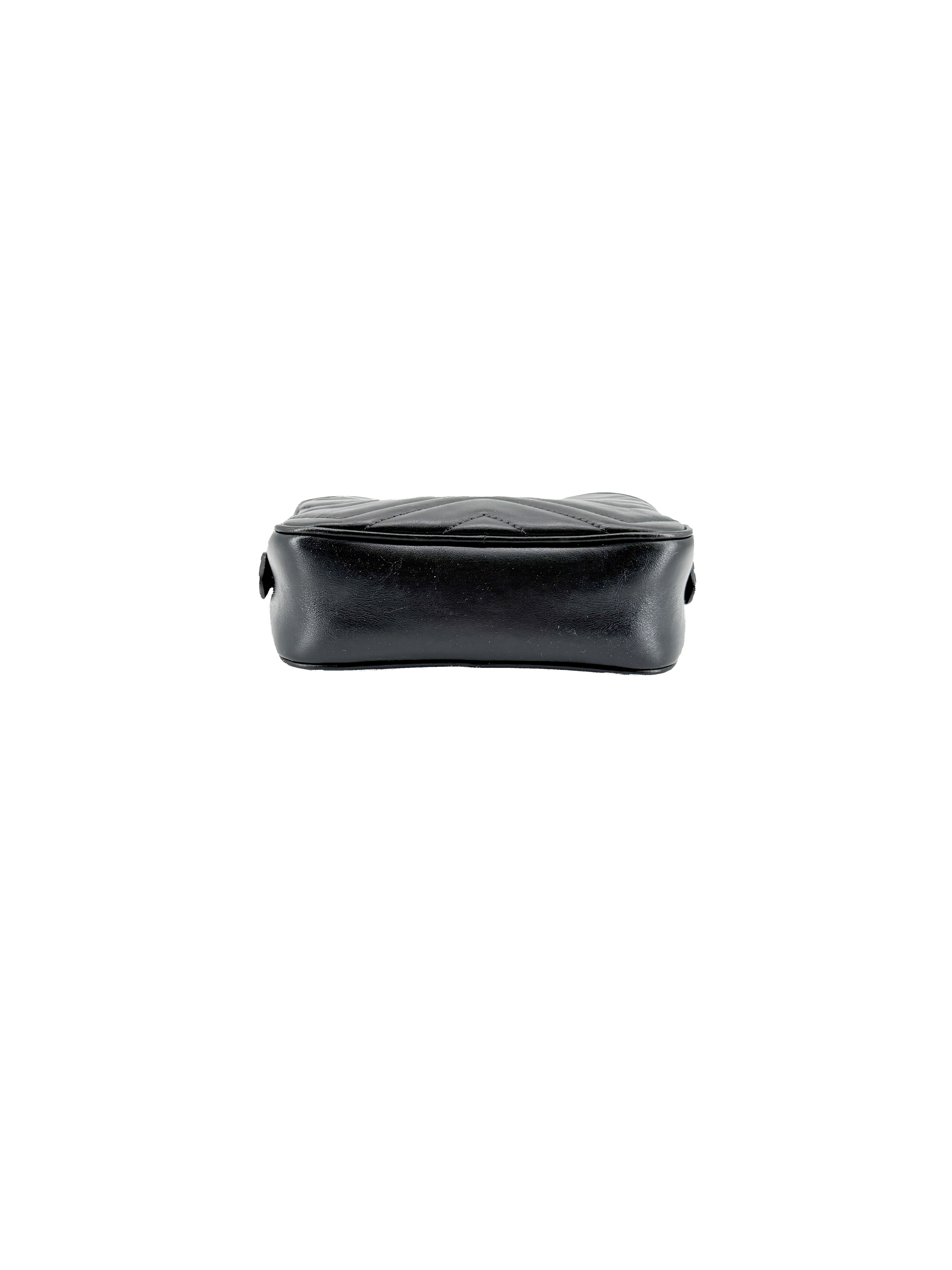 Gucci black GG mini Marmont camera bag 446065 525040