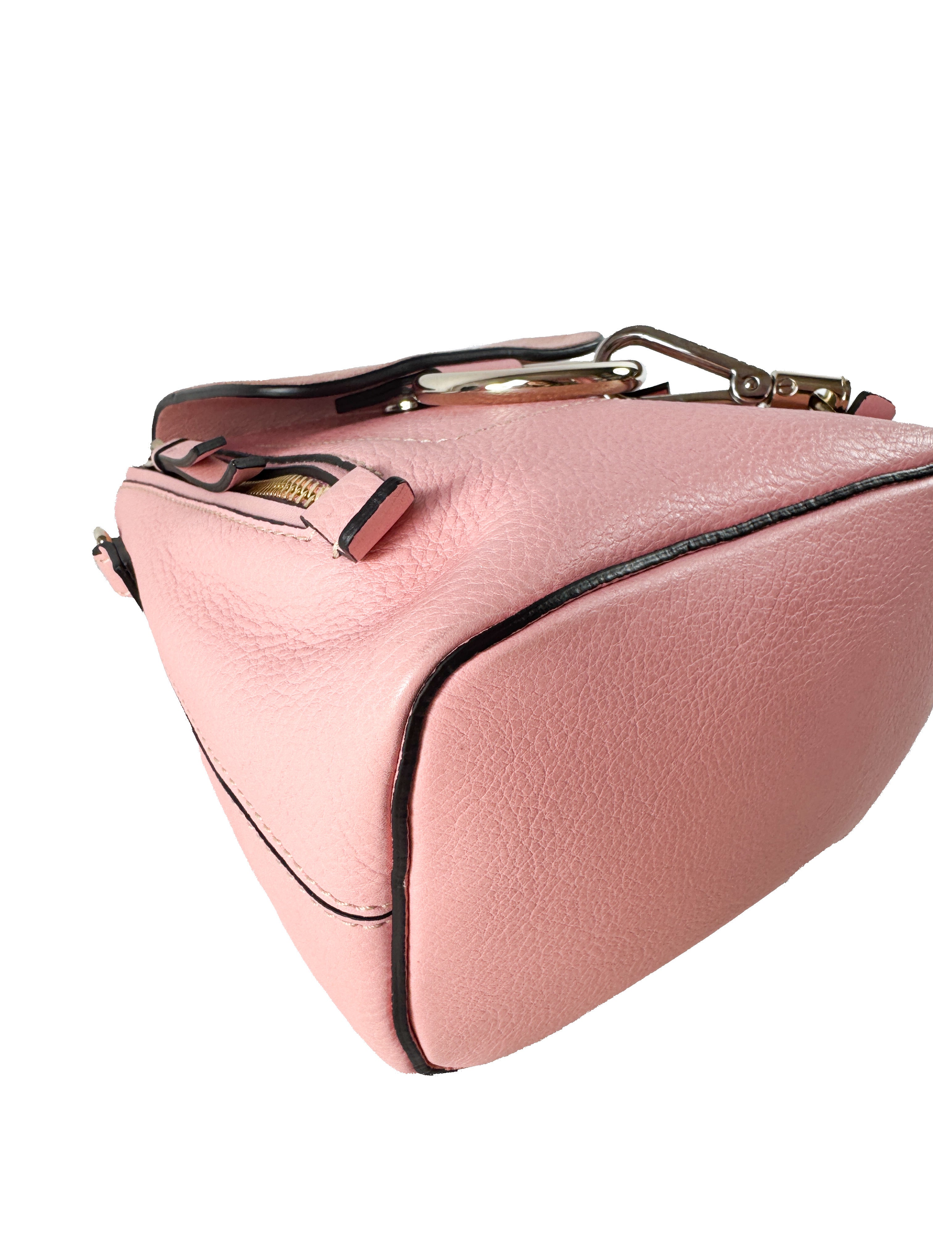 Chloé light pink leather & suede mini Faye backpack 041757652