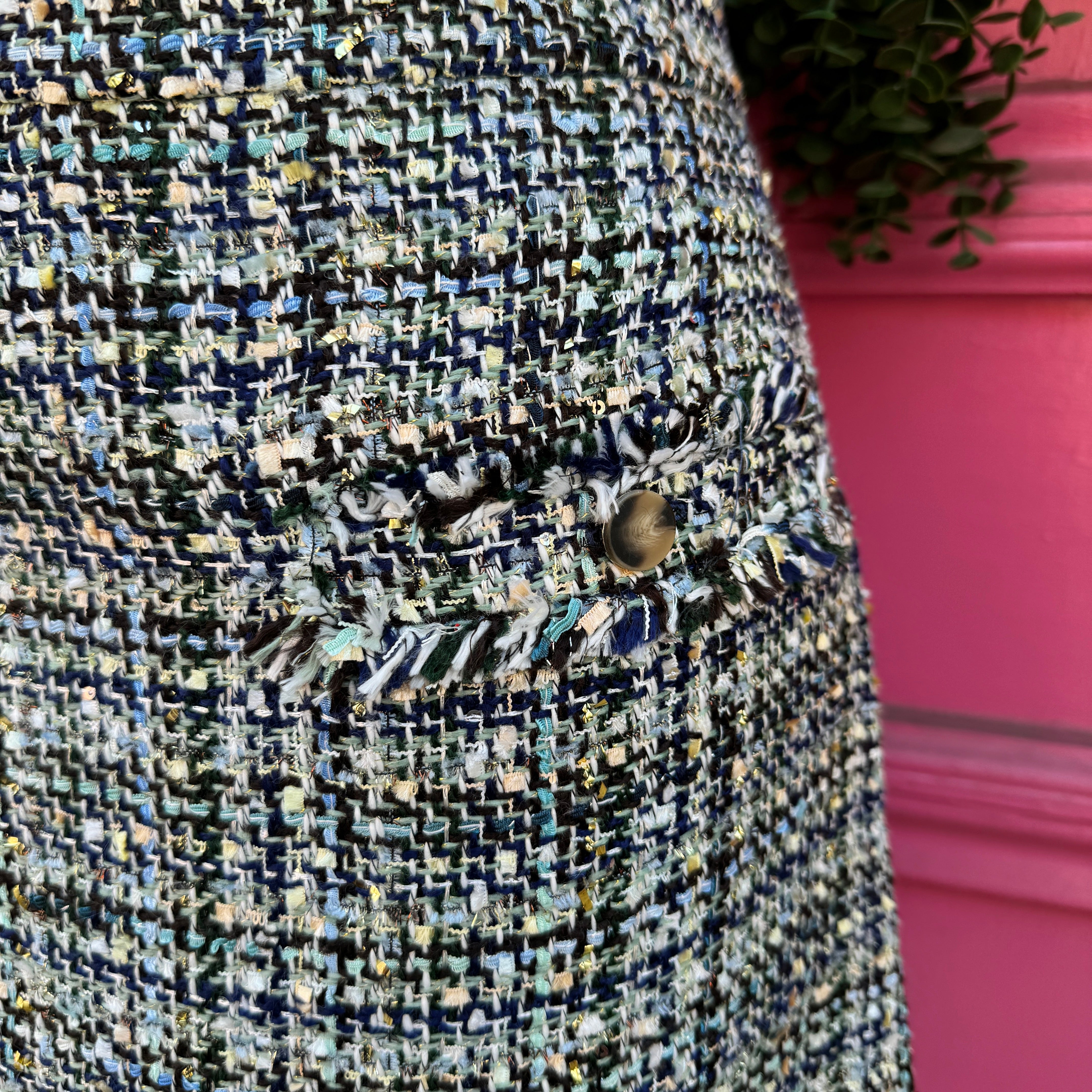 Ann Taylor blue green tweed suit size 14/12P NWT - My Girlfriend's Wardrobe LLC