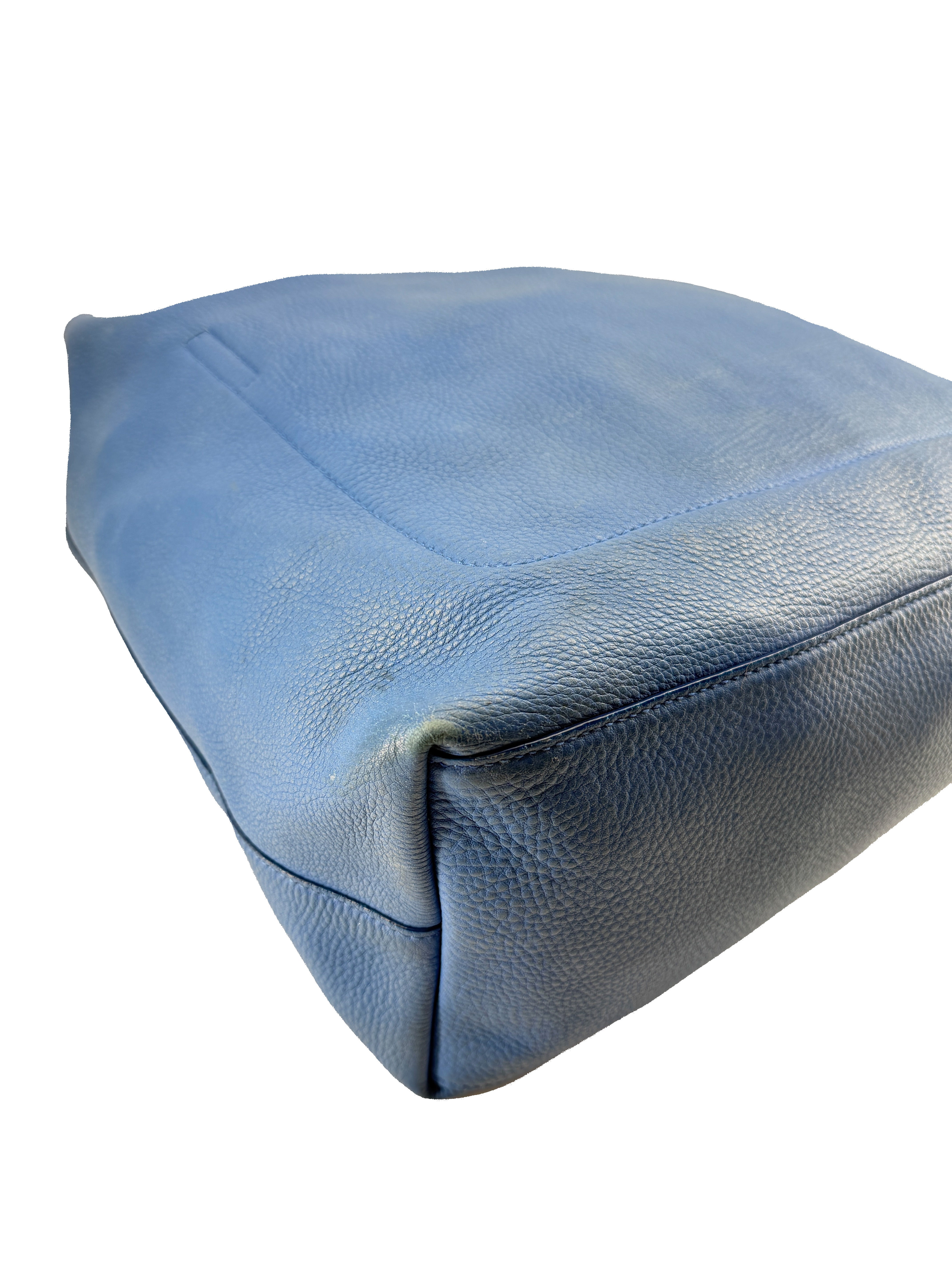 Prada blue leather slouchy Shopper tote 31