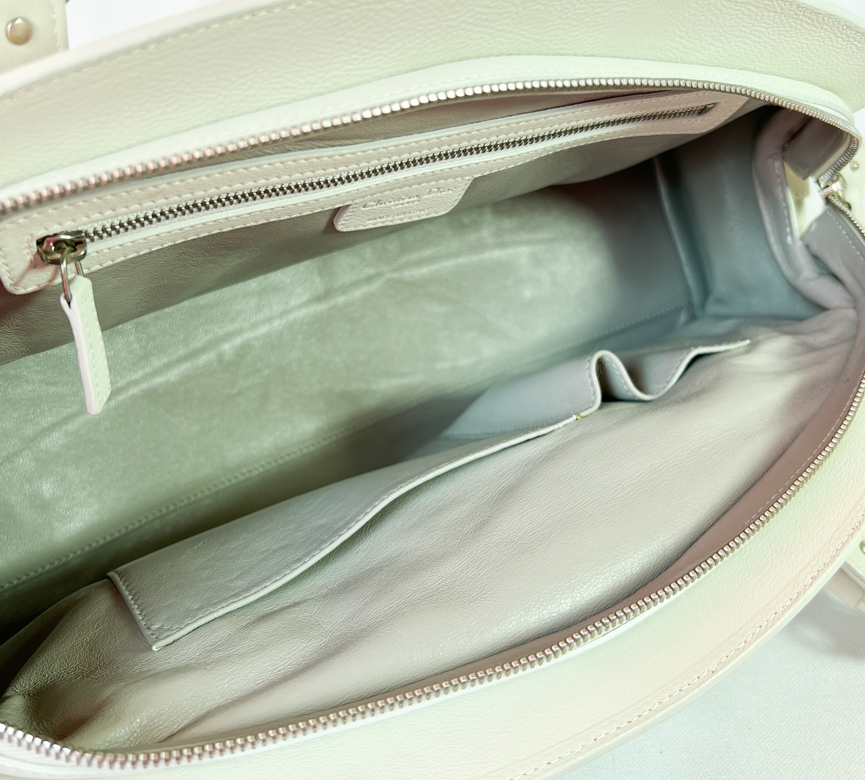 Christian Dior off white leather shoulder bag